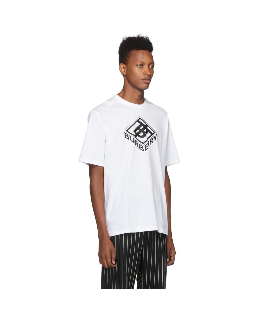 Burberry White Logo Ellison T-shirt for Men | Lyst