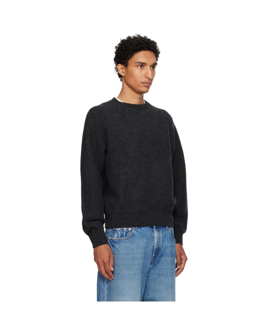 Lady White Co. Black Raglan Link Sweater for men