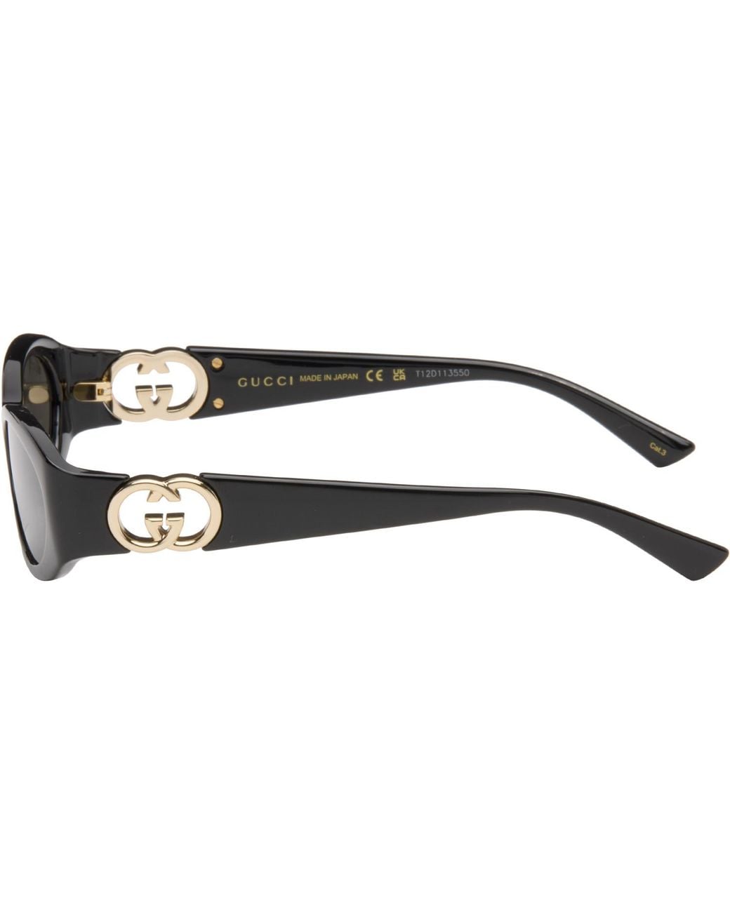 Gucci Gray Oval Frame Sunglasses