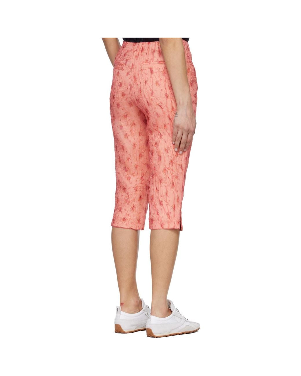 Ganni Multicolor Shibori Organza Capri Trousers