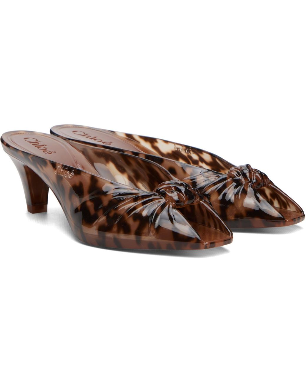 Chloé Brown Jelly' Mule Heeled Sandals