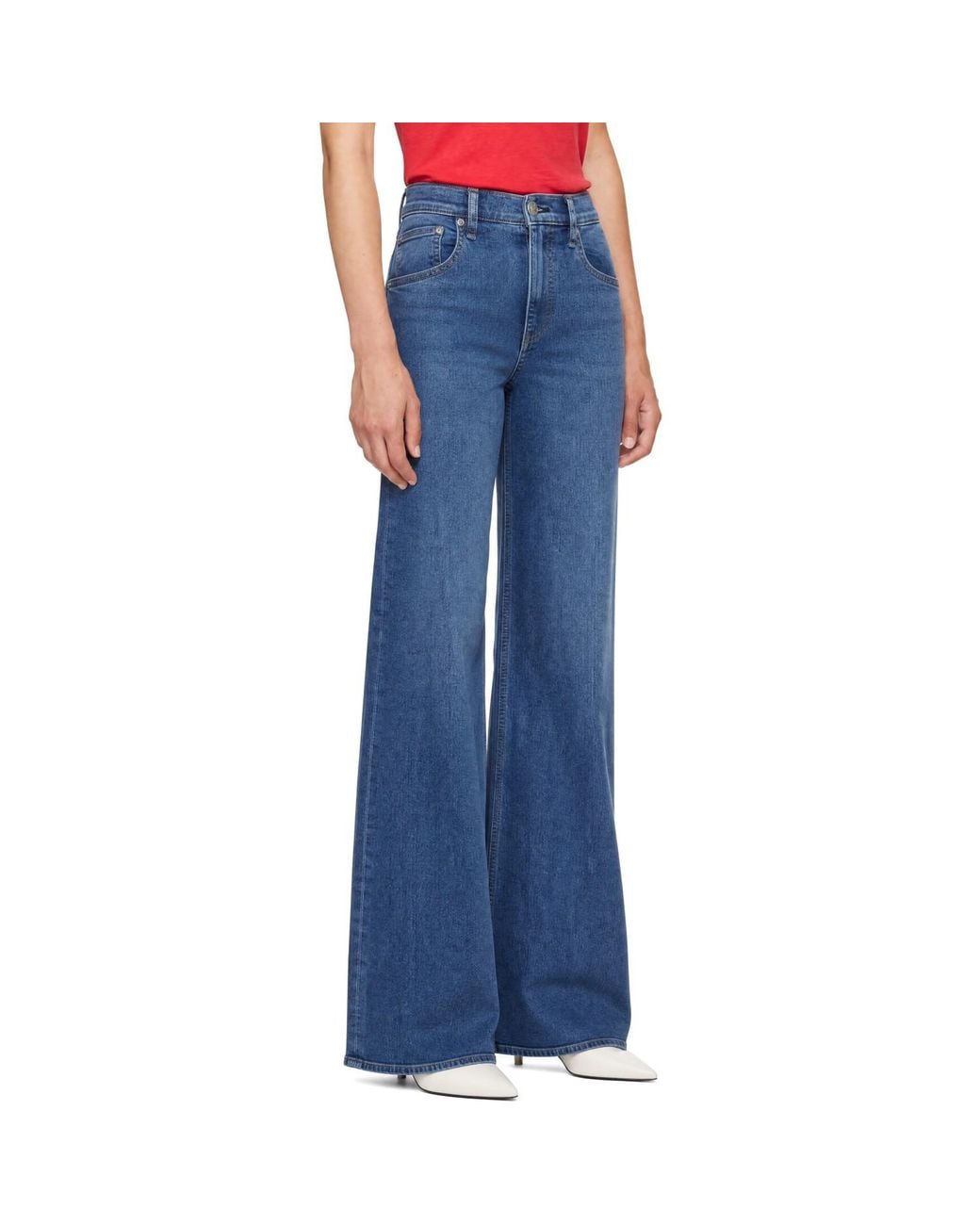 Rag & Bone Blue Flexi Andi Full Wide Jeans