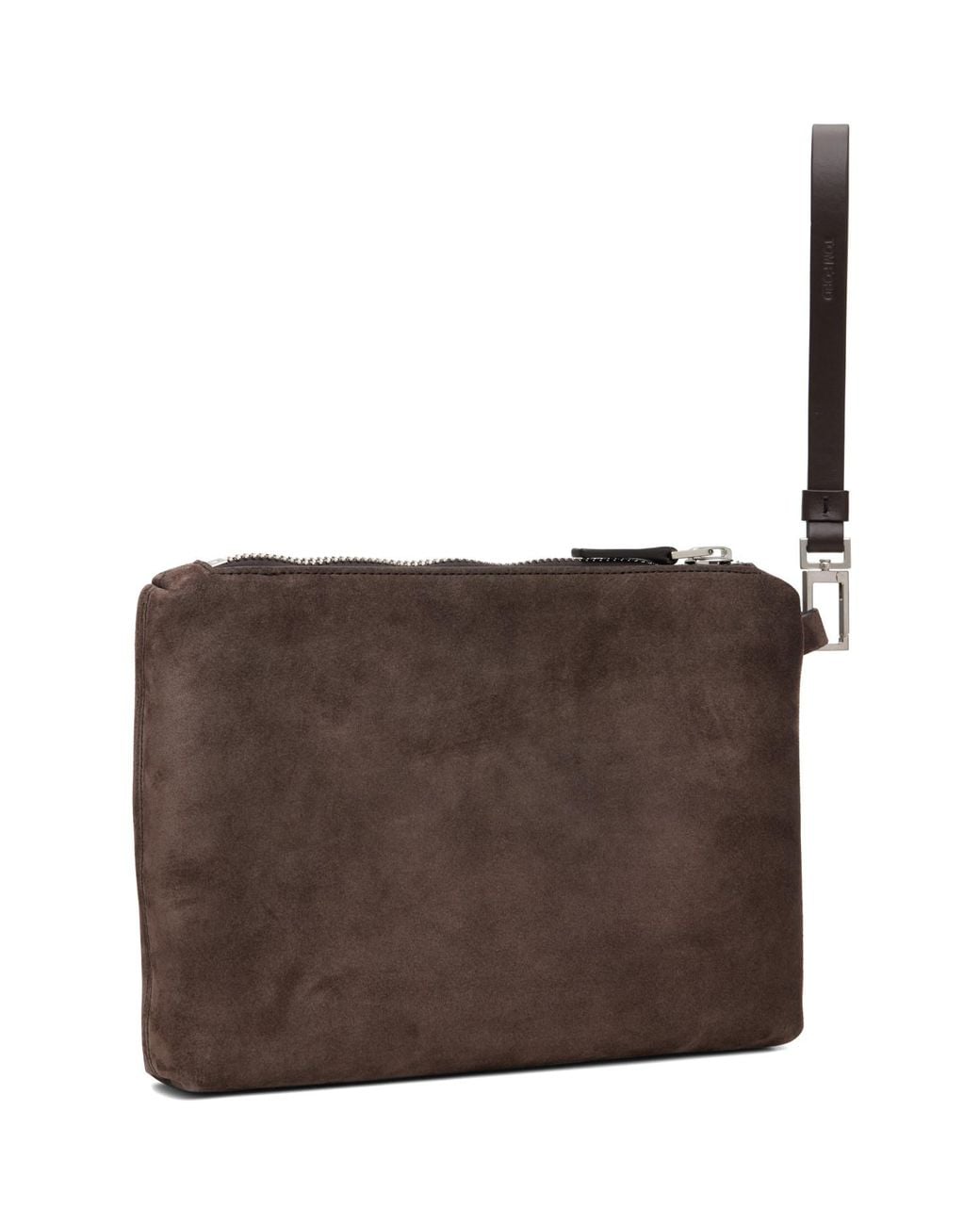 Tom Ford Brown Suede & Soft Leather Wristlet Pouch for men
