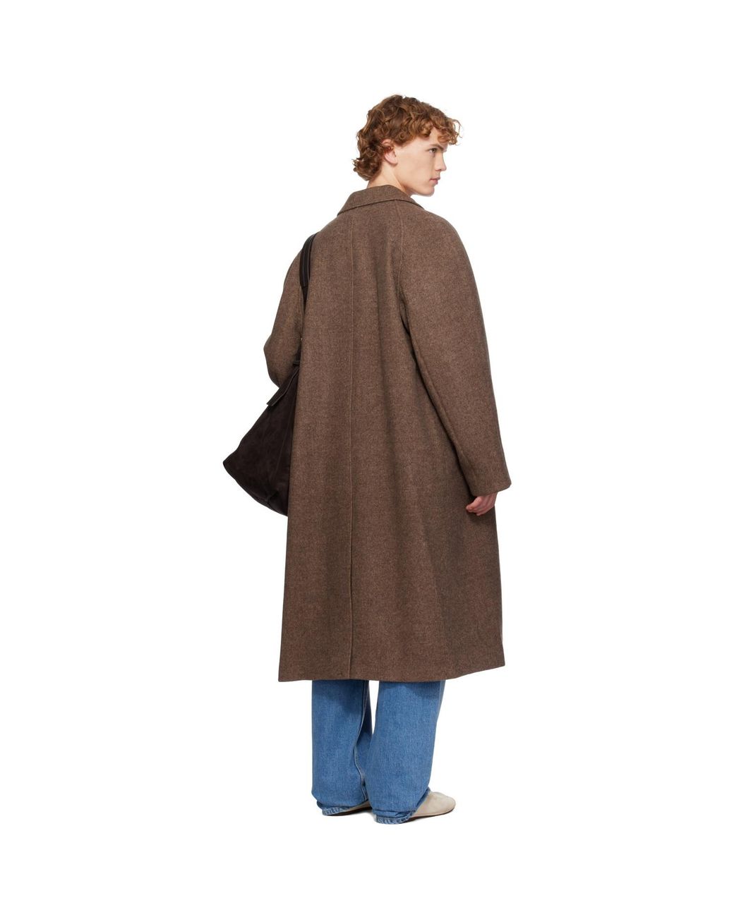 LE17SEPTEMBRE Brown Tweed Raglan Over Coat for men
