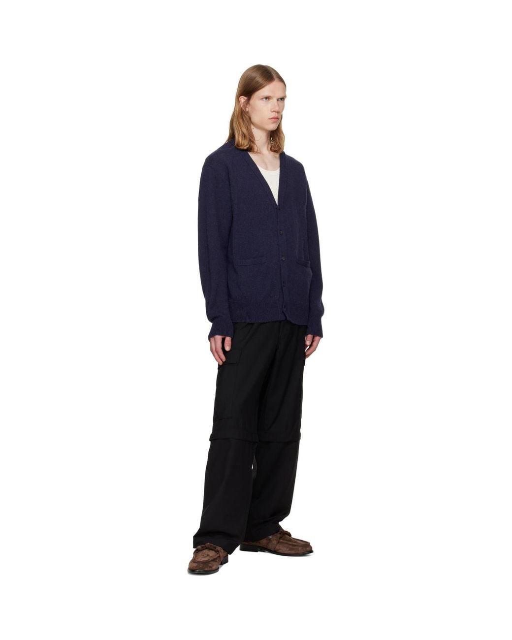vowels Black Solid Cargo Pants for men