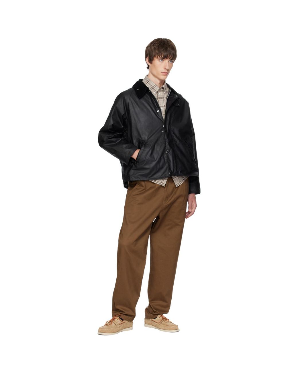 Barbour Black Os Transport Waxed Jacket for men