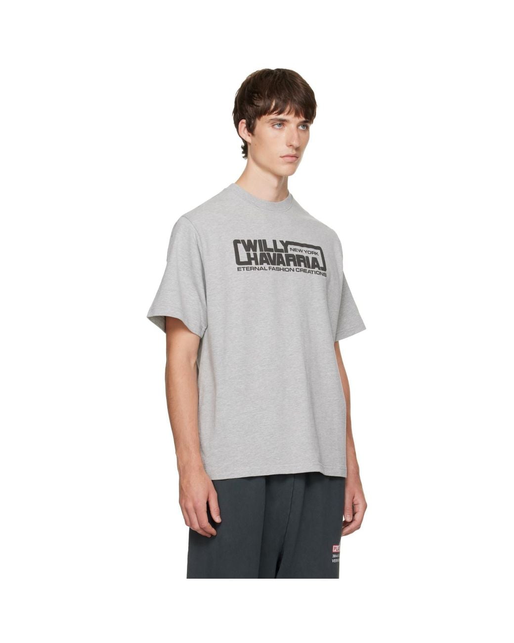 Willy Chavarria Gray 'Eternal Fashion Creations' Standard T-Shirt for men