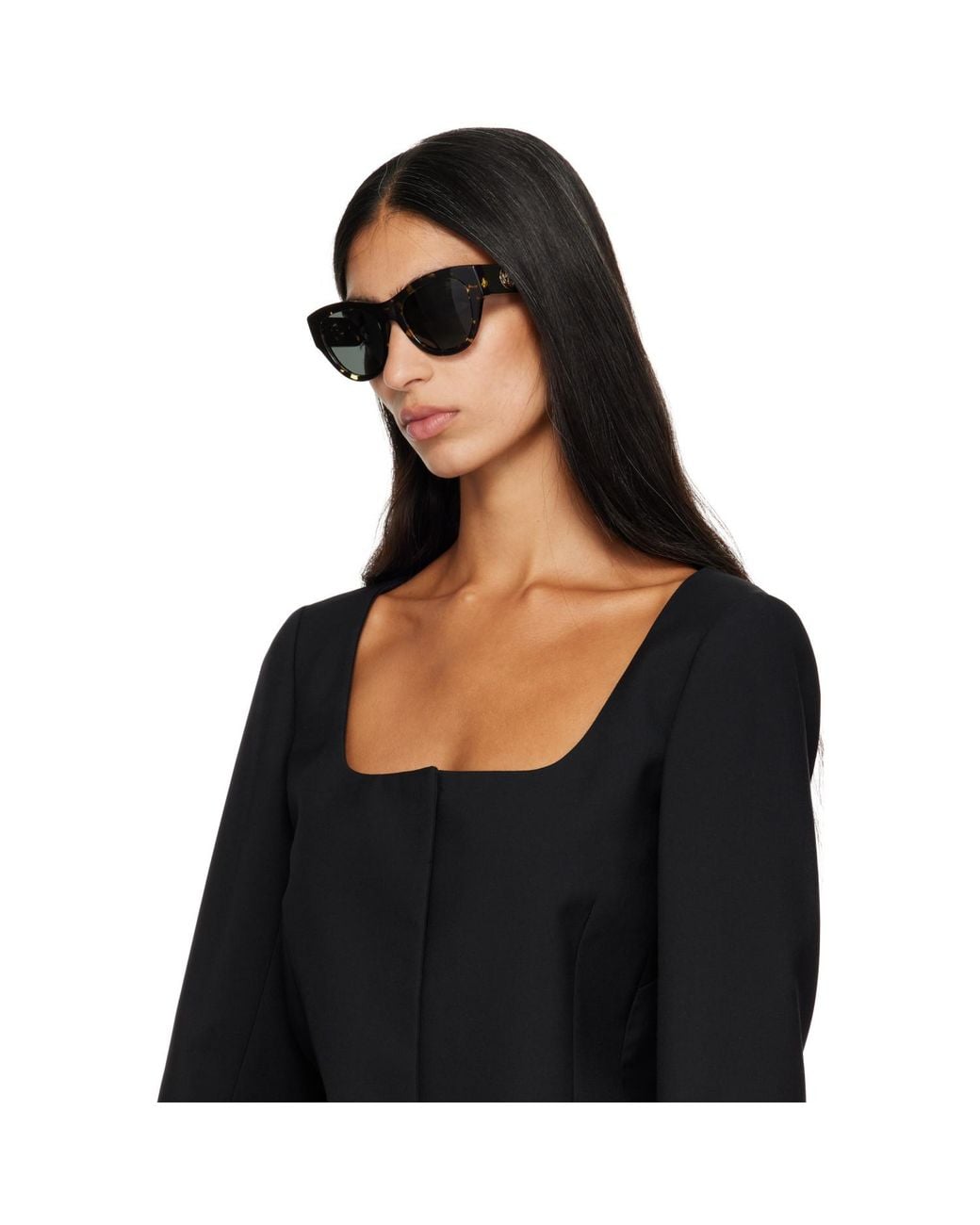 Burberry Gray Tortoiseshell Round Sunglasses
