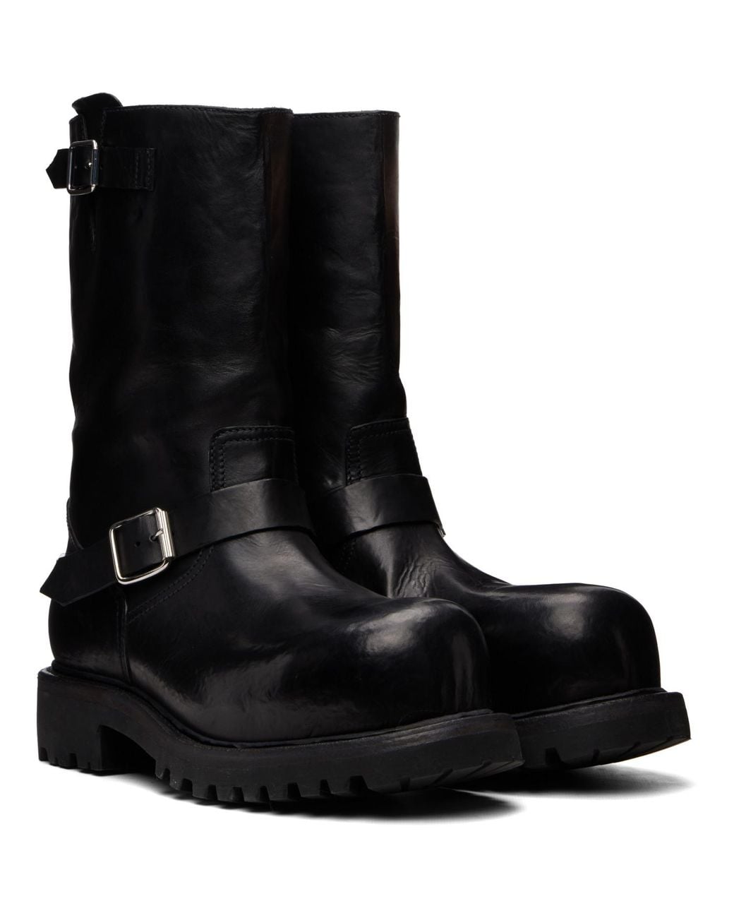 A Diciannoveventitre Black Octa Moto Boots for men