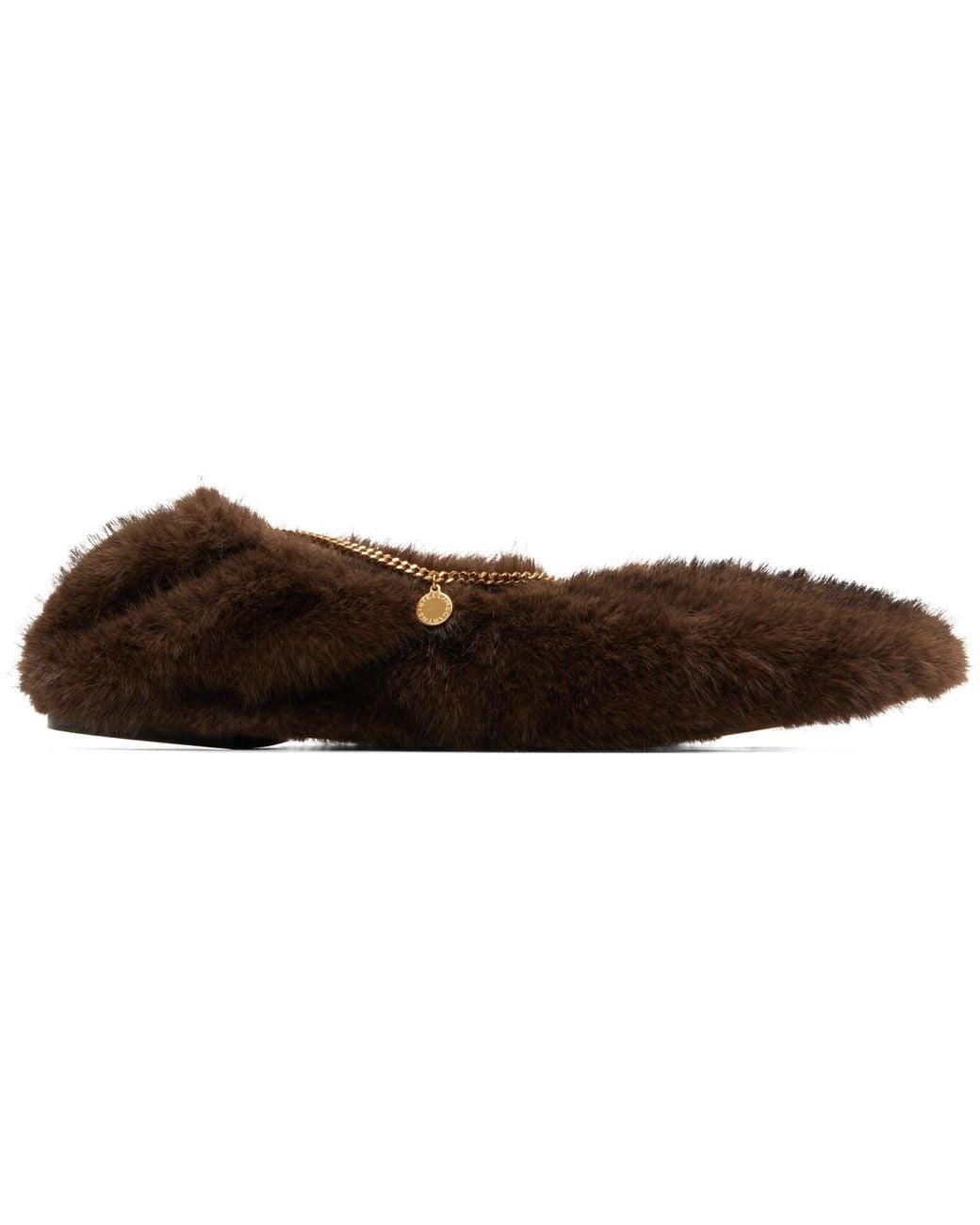 Stella McCartney Brown Mink Ankle Chain Ballerina Flats