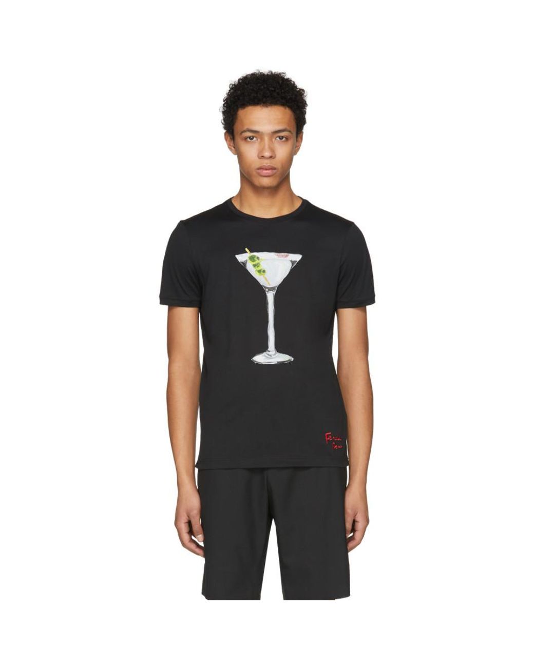 Fendi Black Martini T-shirt for Men | Lyst Canada