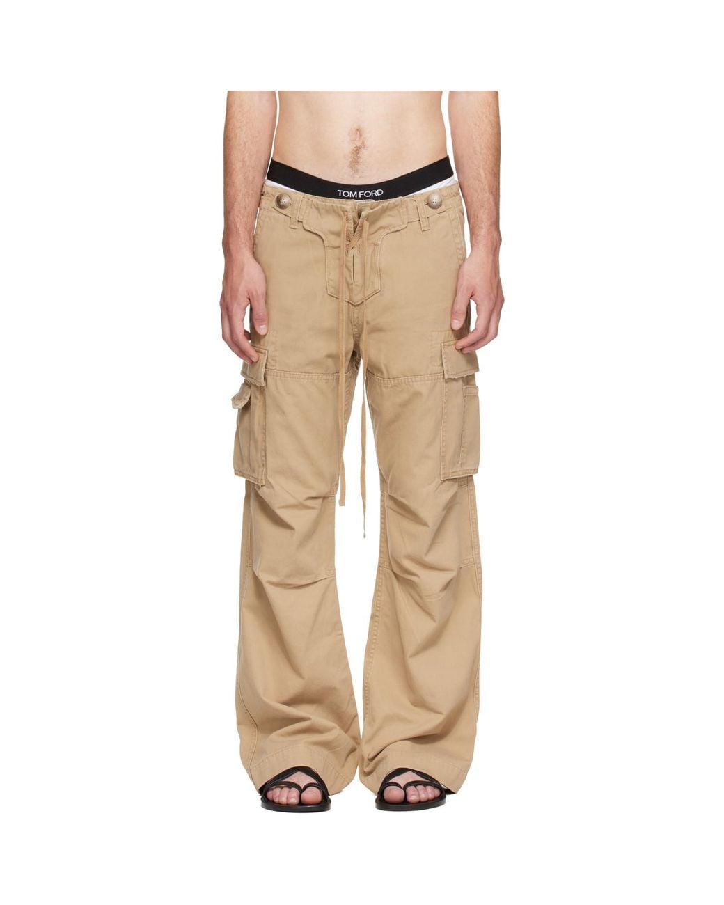 Raimundo Langlois Natural Double Fly Cargo Pants for men