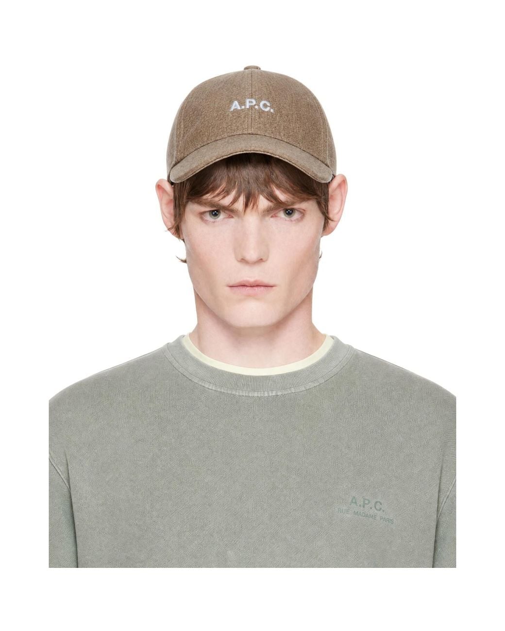 A.P.C. Green Charlie Baseball Cap for men