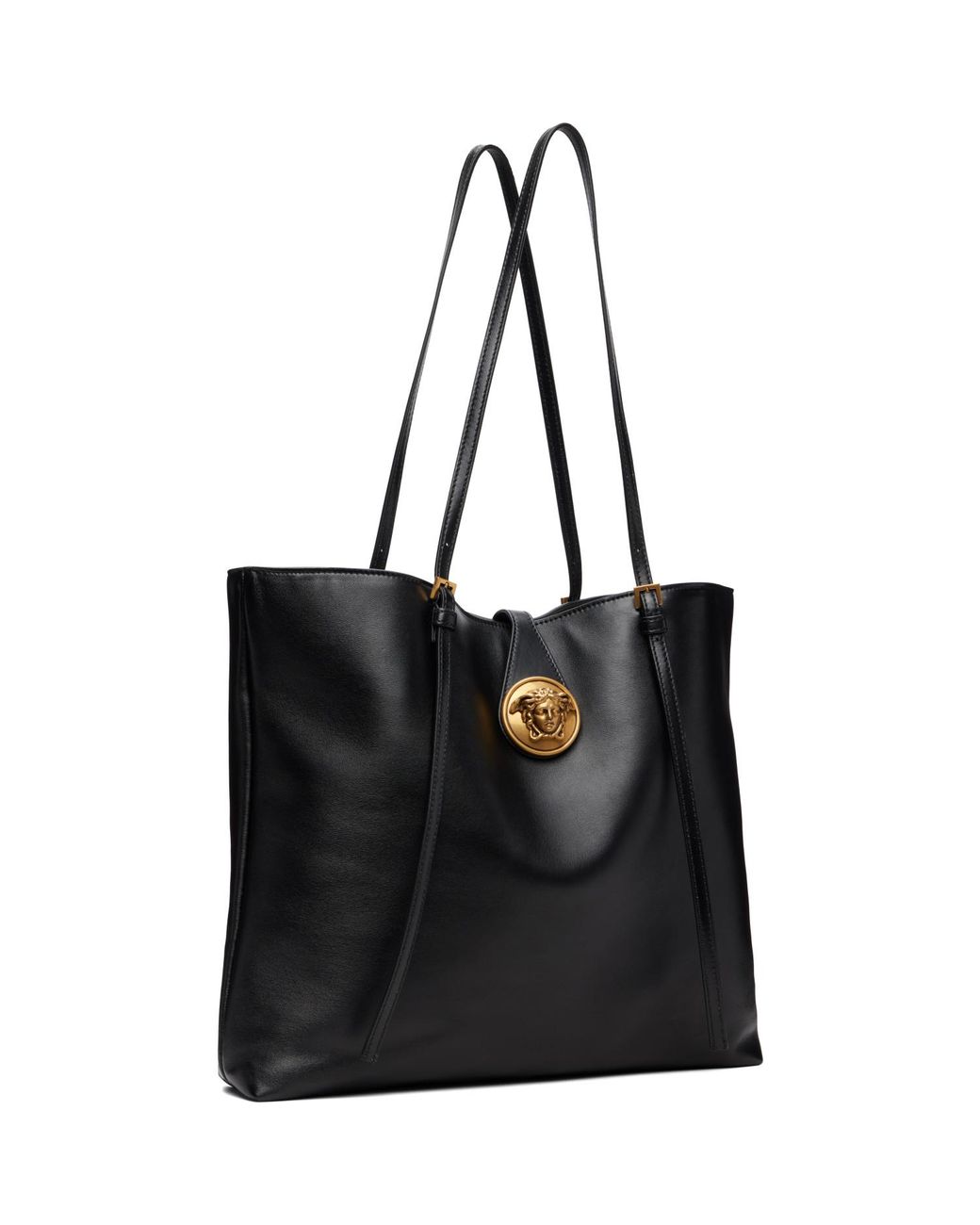 Versace Black Lamb Leather Small Tote