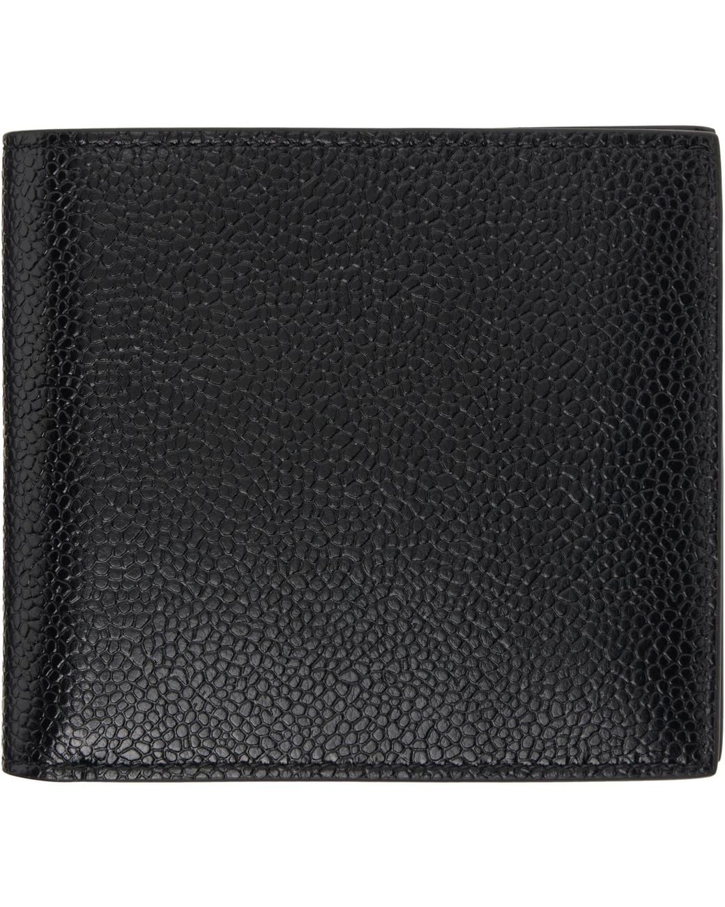 Thom Browne Black Pebble Grain Bifold Wallet for men