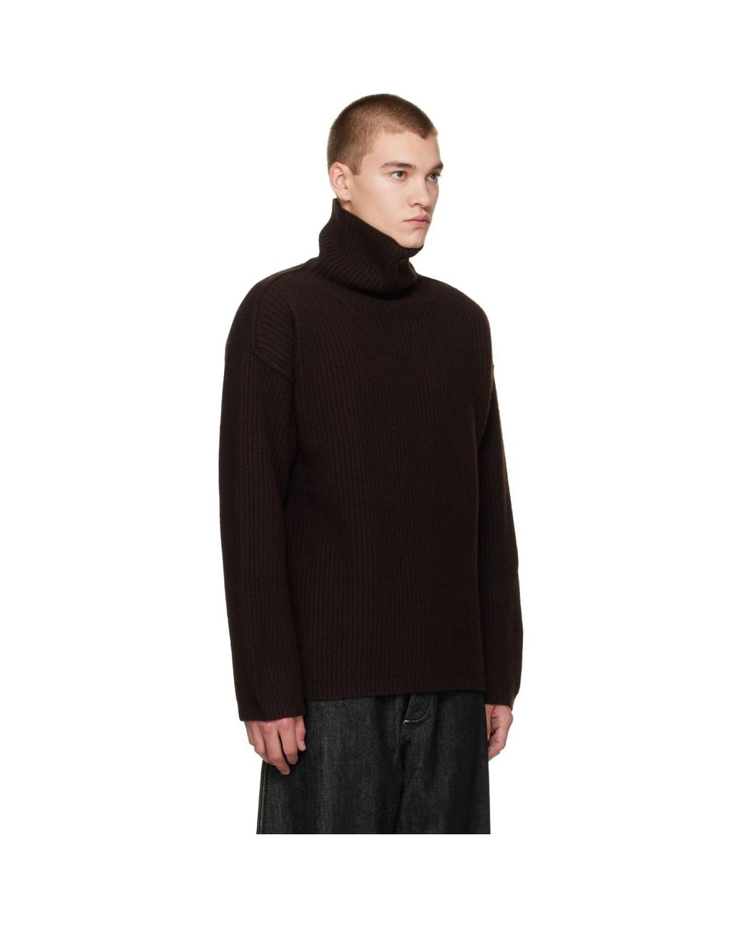 Casey Casey Black Wool Panno Turtleneck for men