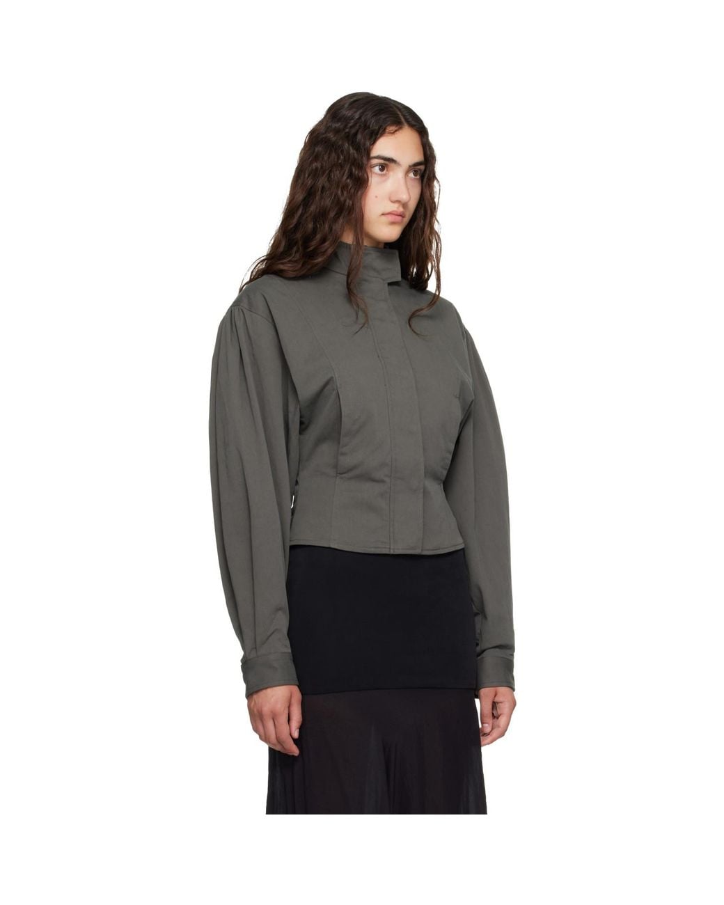Belle Anna Gray Khaki Globo Jacket