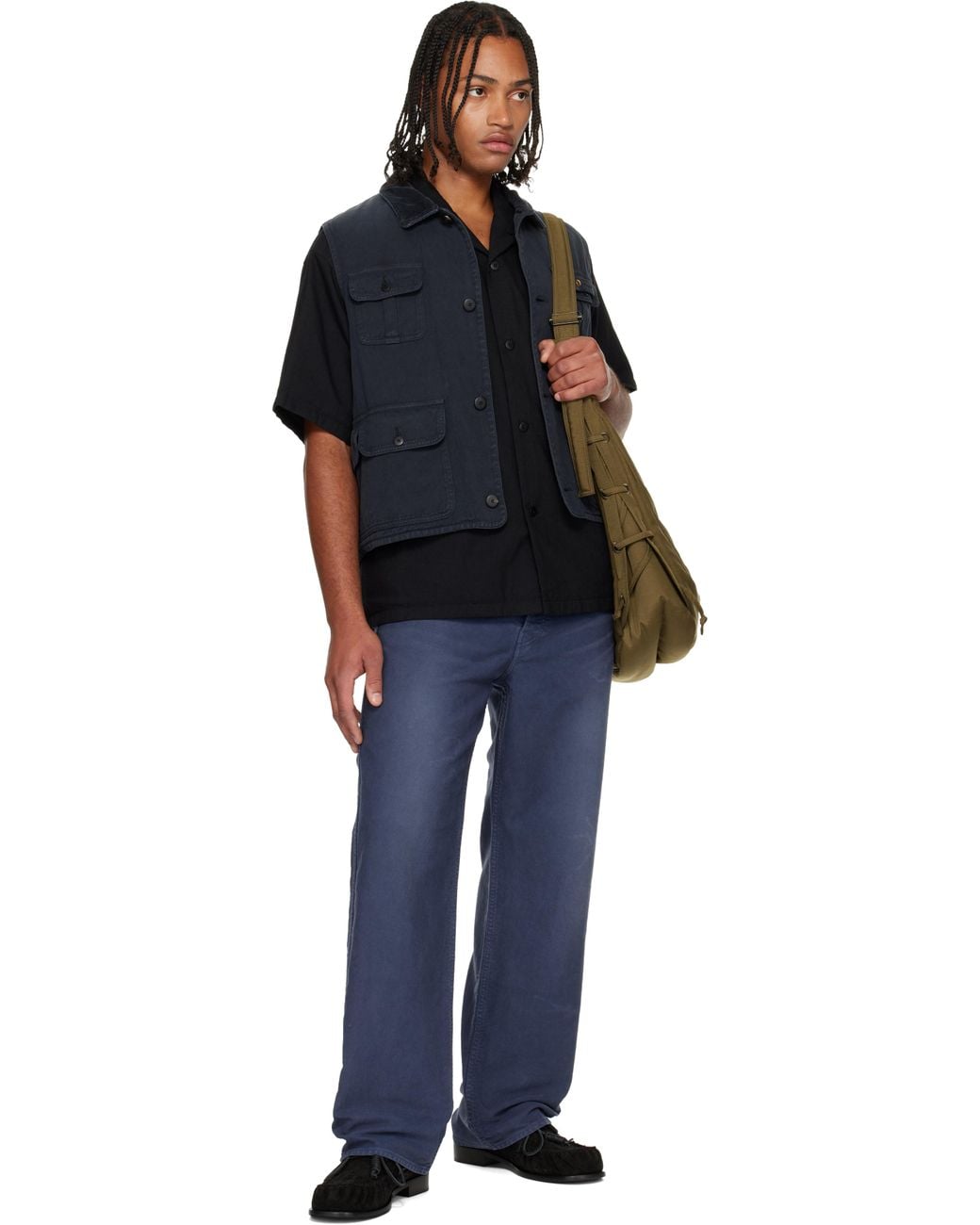 Visvim Matto Hunting Denim Vest in Black for Men | Lyst