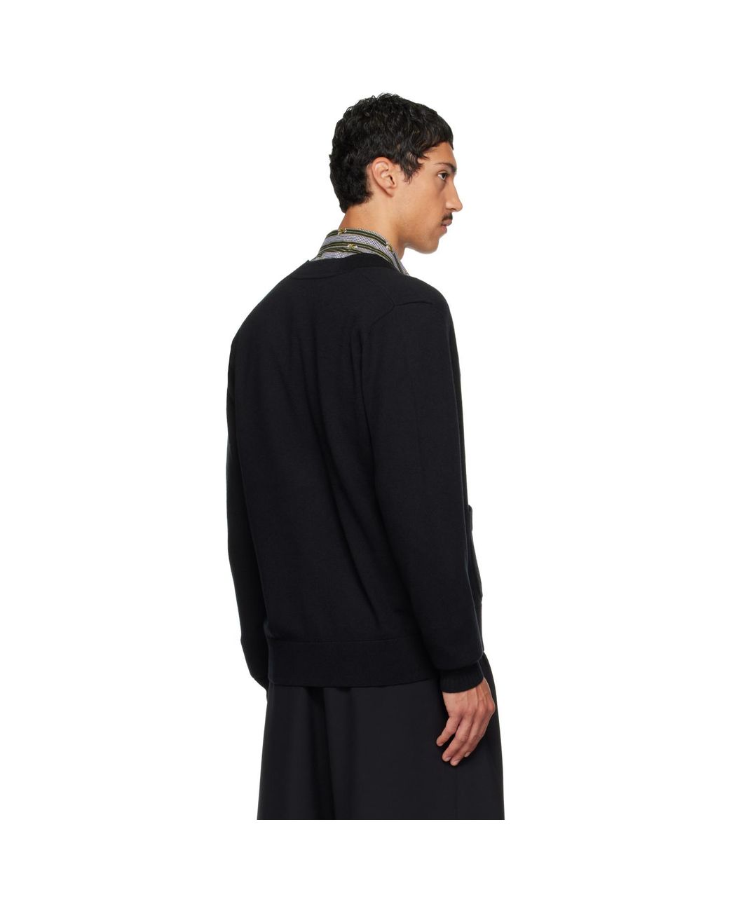 Dries Van Noten Black Wool Cardigan for men