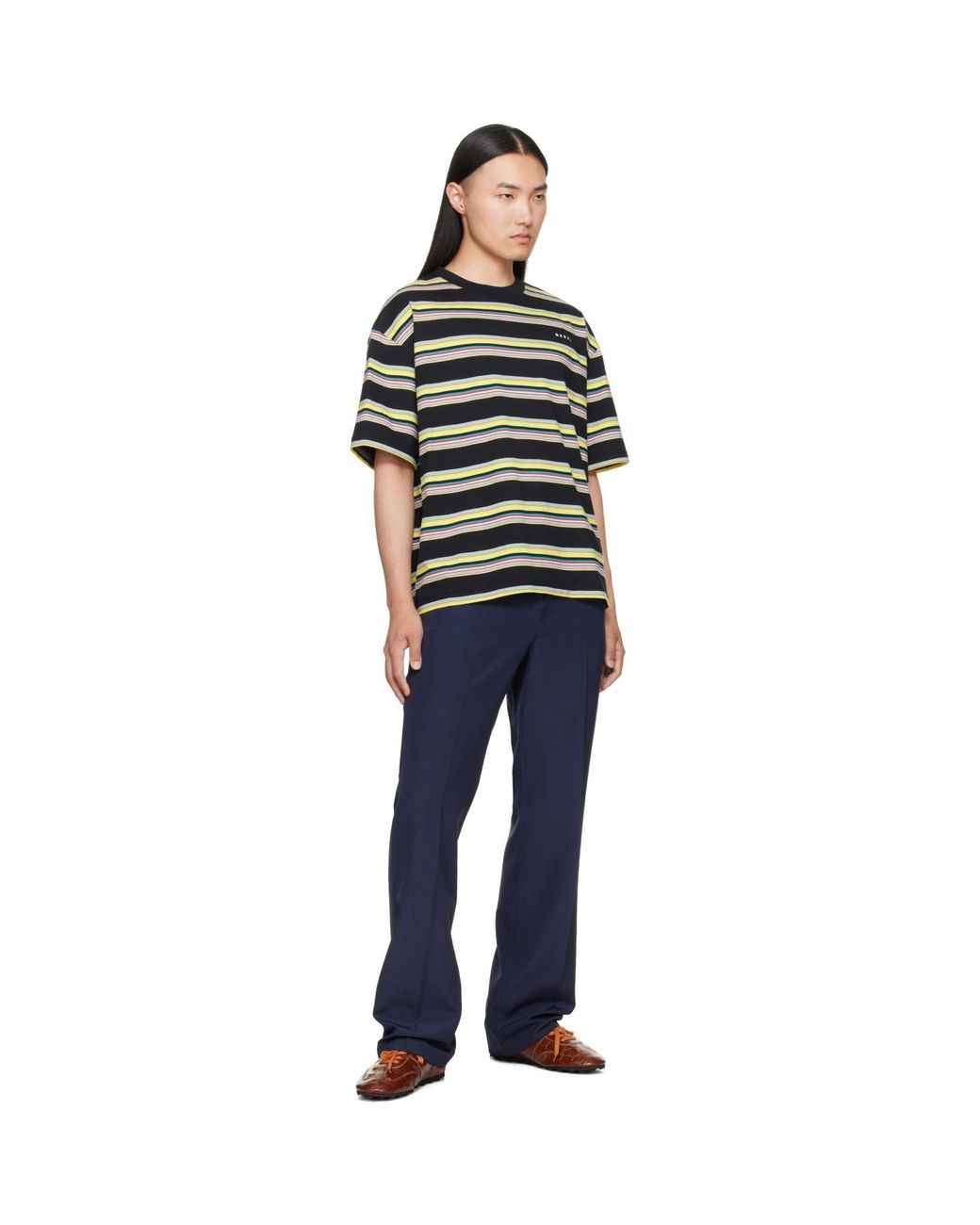 Marni Black Striped T-Shirt for men