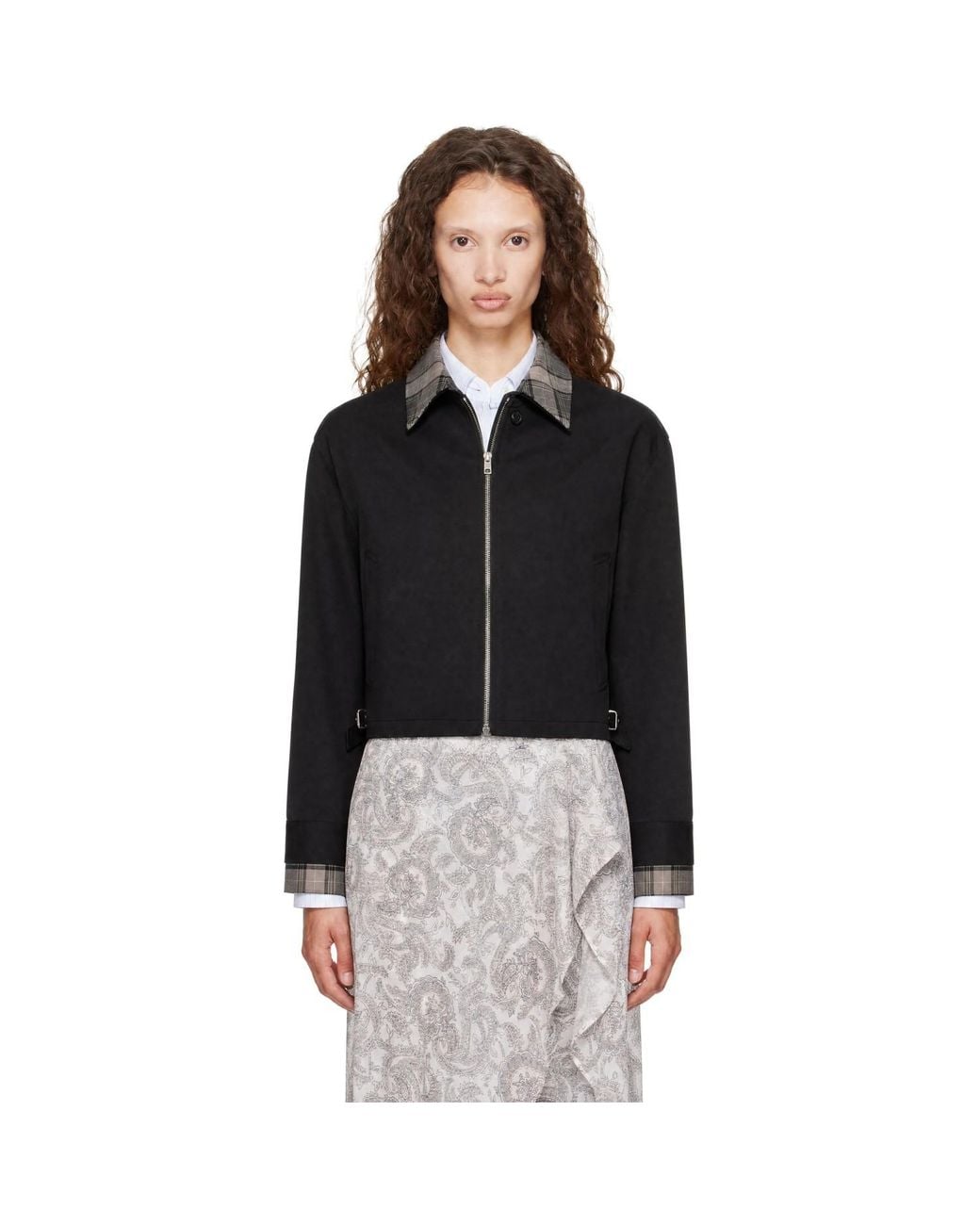 Acne Black Layered Garbardine Jacket