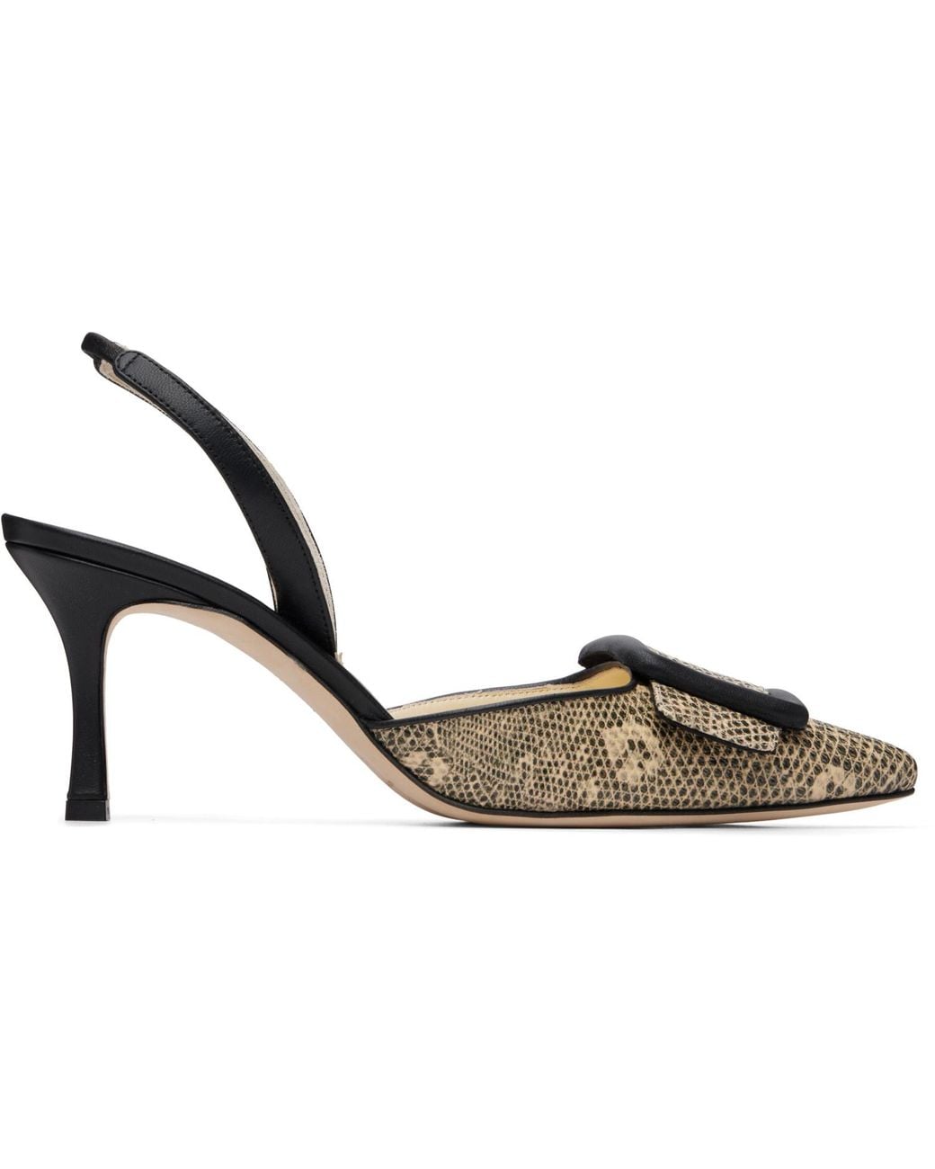 Manolo Blahnik Metallic Mayslibi Heels
