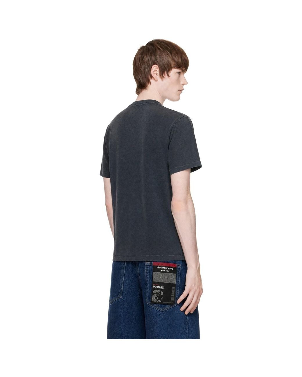 Alexander Wang Blue Logo Print T-Shirt for men