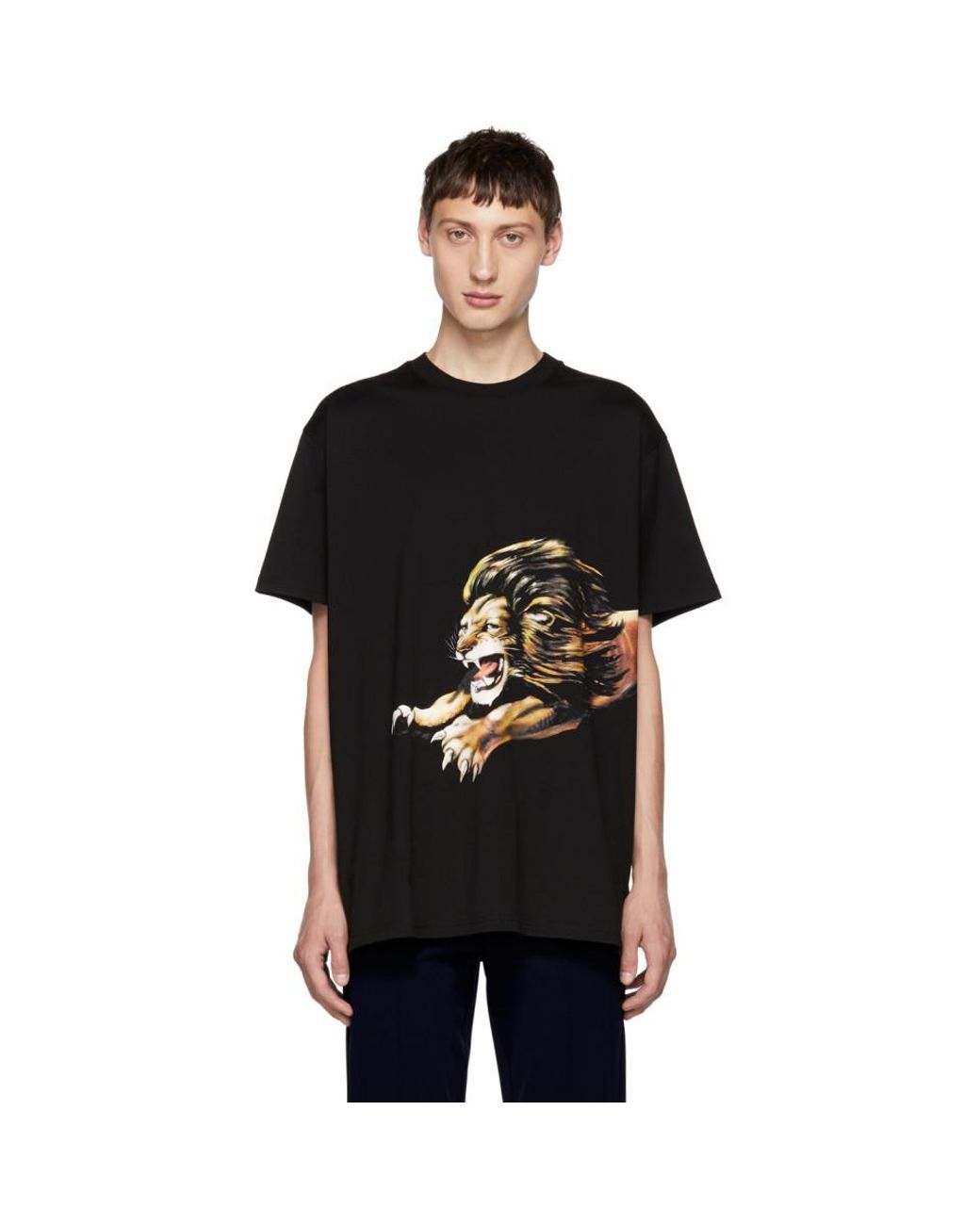 Givenchy Lion Print T shirt in Black for Men Lyst Canada