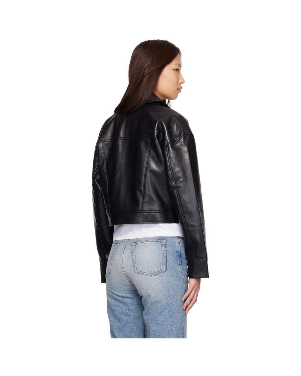 Anine Bing Black Assan Regenerated Leather Jacket