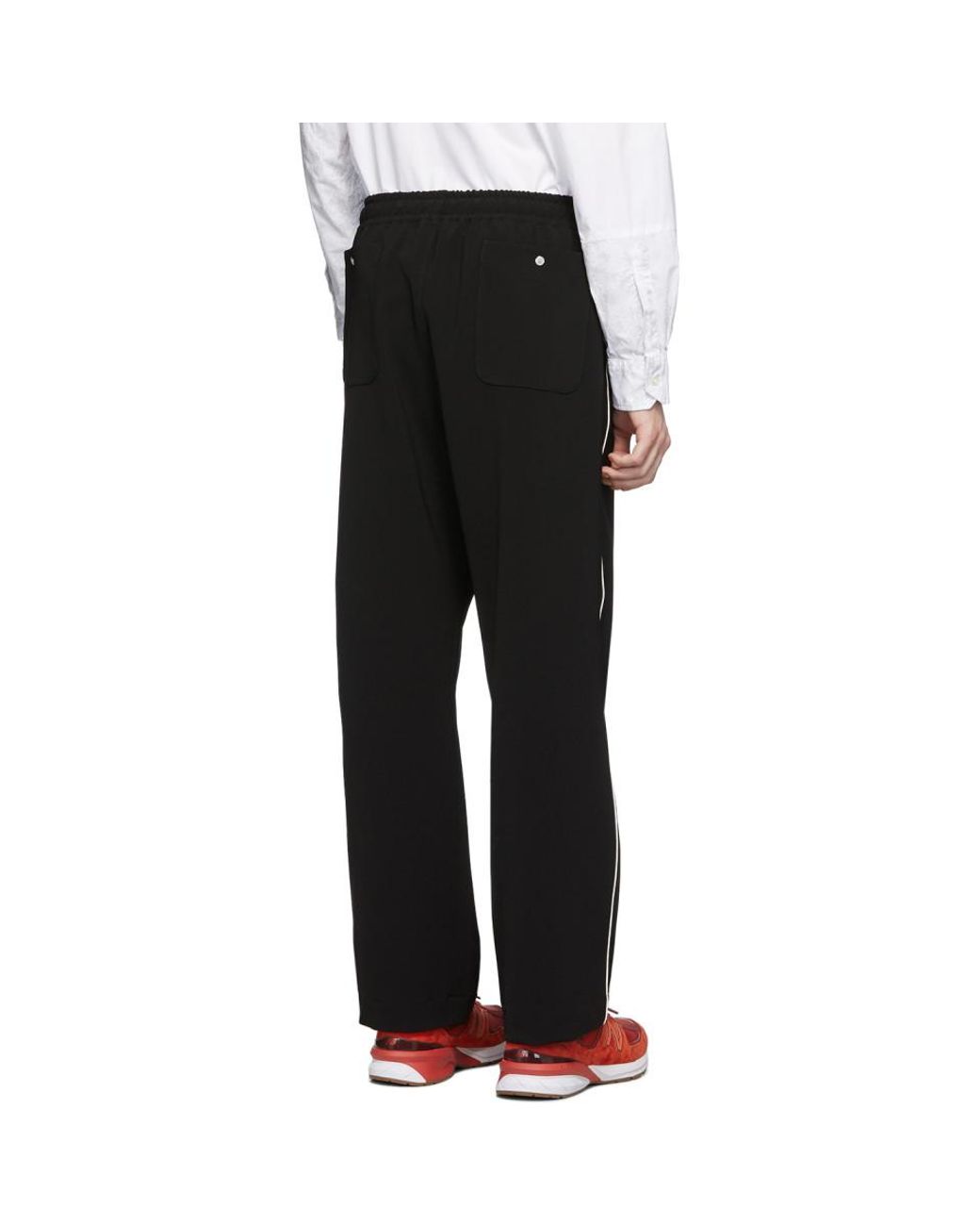 Moncler: White Piping Trousers | SSENSE