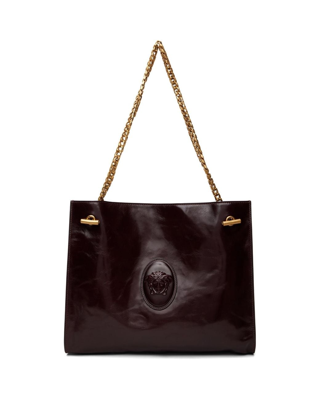 Versace Brown Burgundy Medium Calf Leather Bag