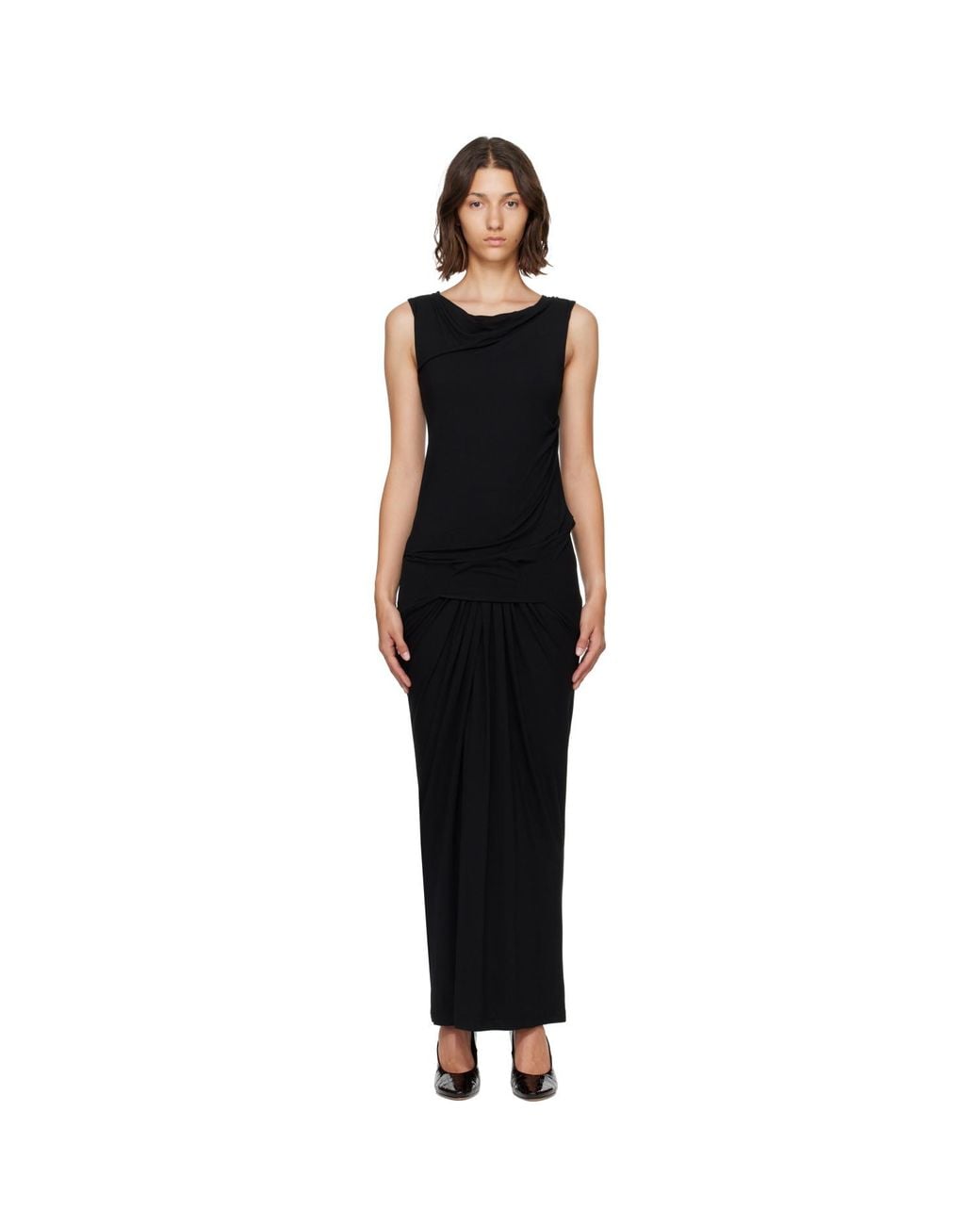 Entire studios Black Drape Maxi Dress