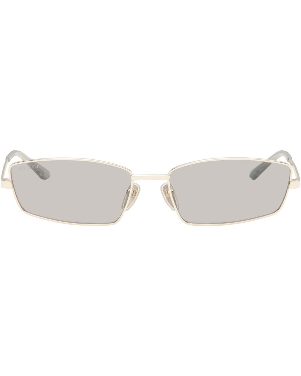 Gucci Gray Rectangular Frame Sunglasses for men