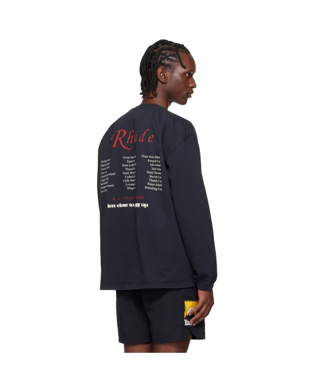 Rhude Blue Usvi 'Regatta' Tour Ls T-Shirt for men