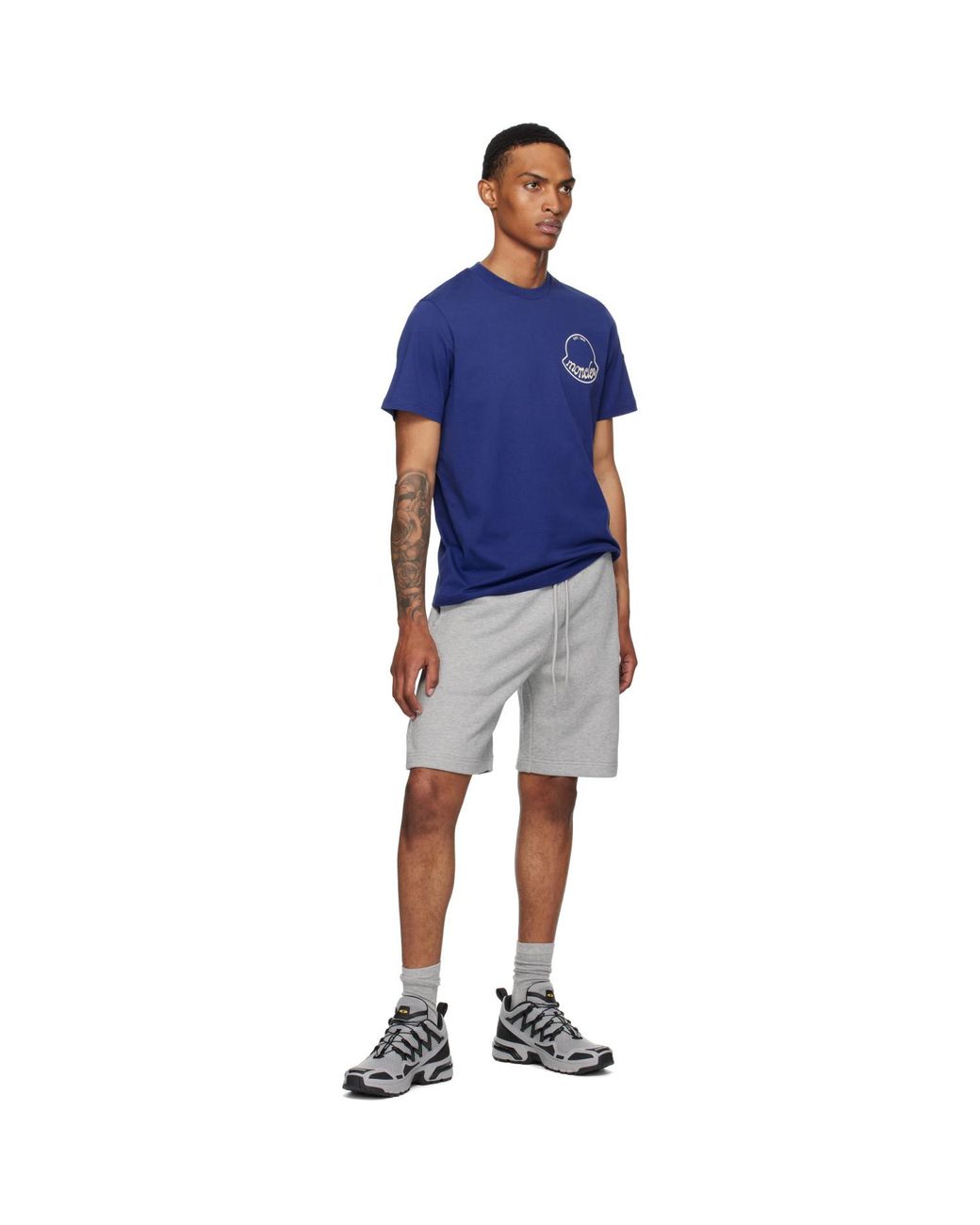 Moncler Blue Archivio Creativo T-Shirt for men