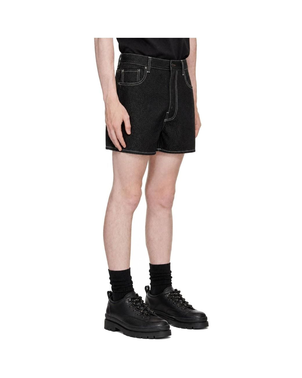 Entire studios Black Bambi Denim Shorts for men