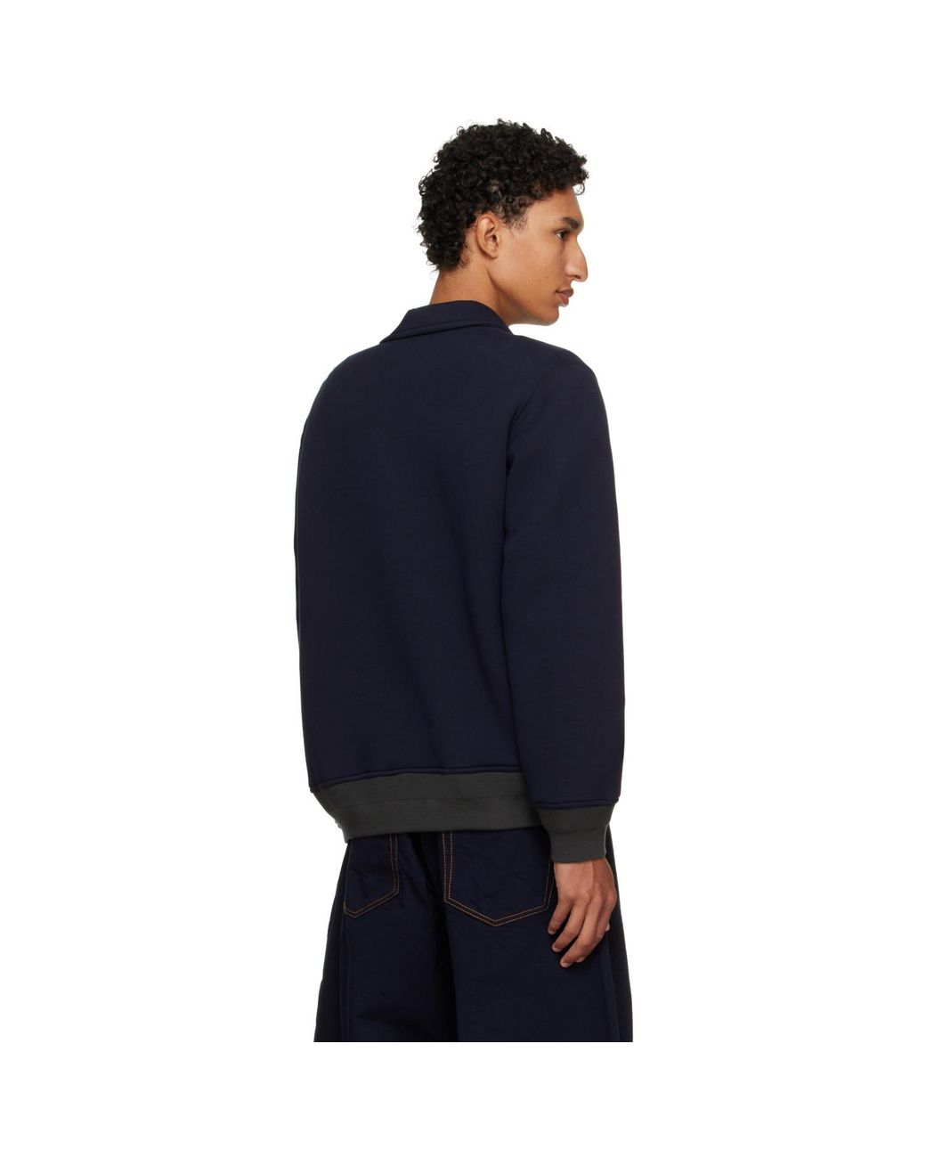 Sacai Blue Sponge Sweat Polo for men