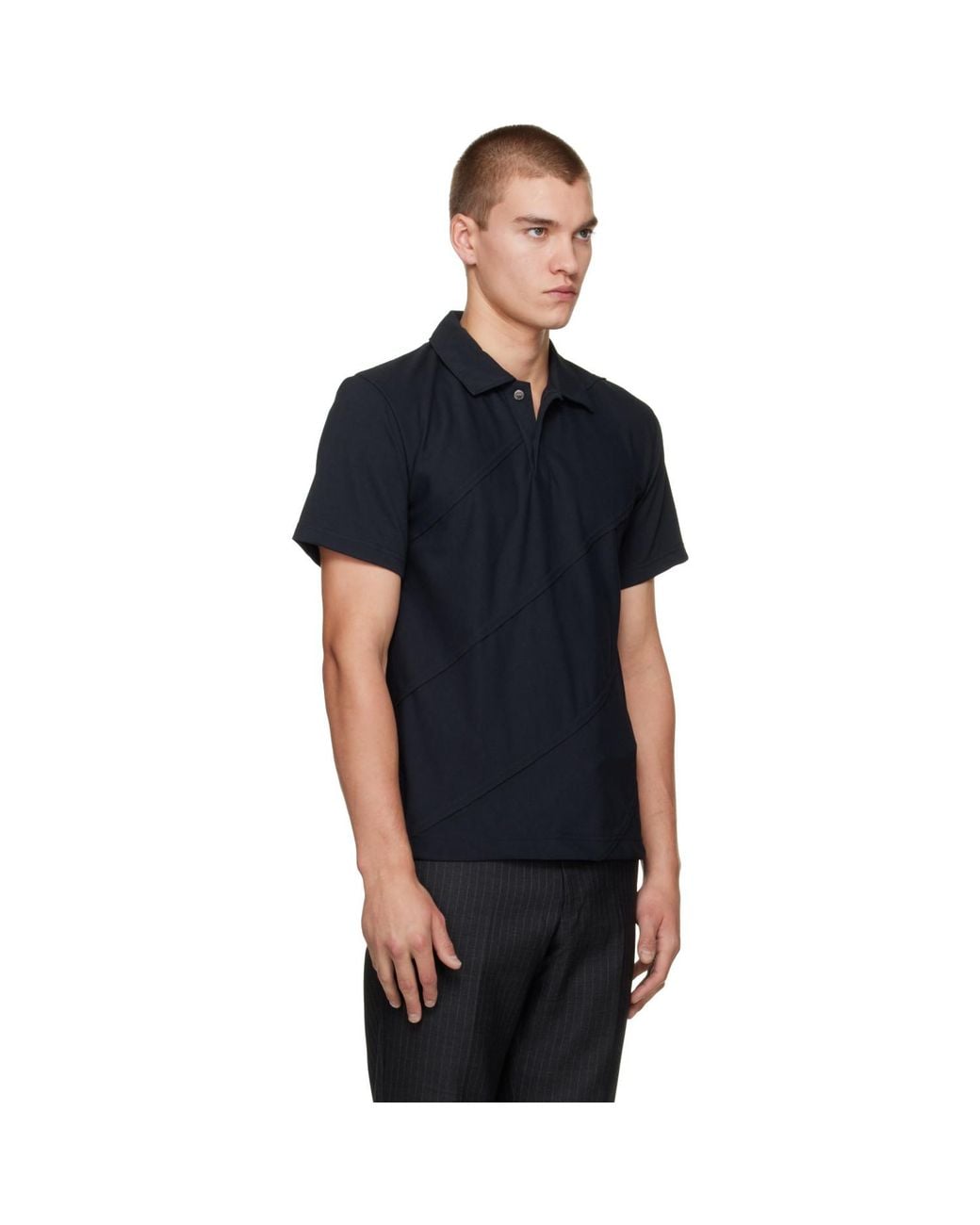 Comme des Garçons Black Diagonal Seam Polo for men