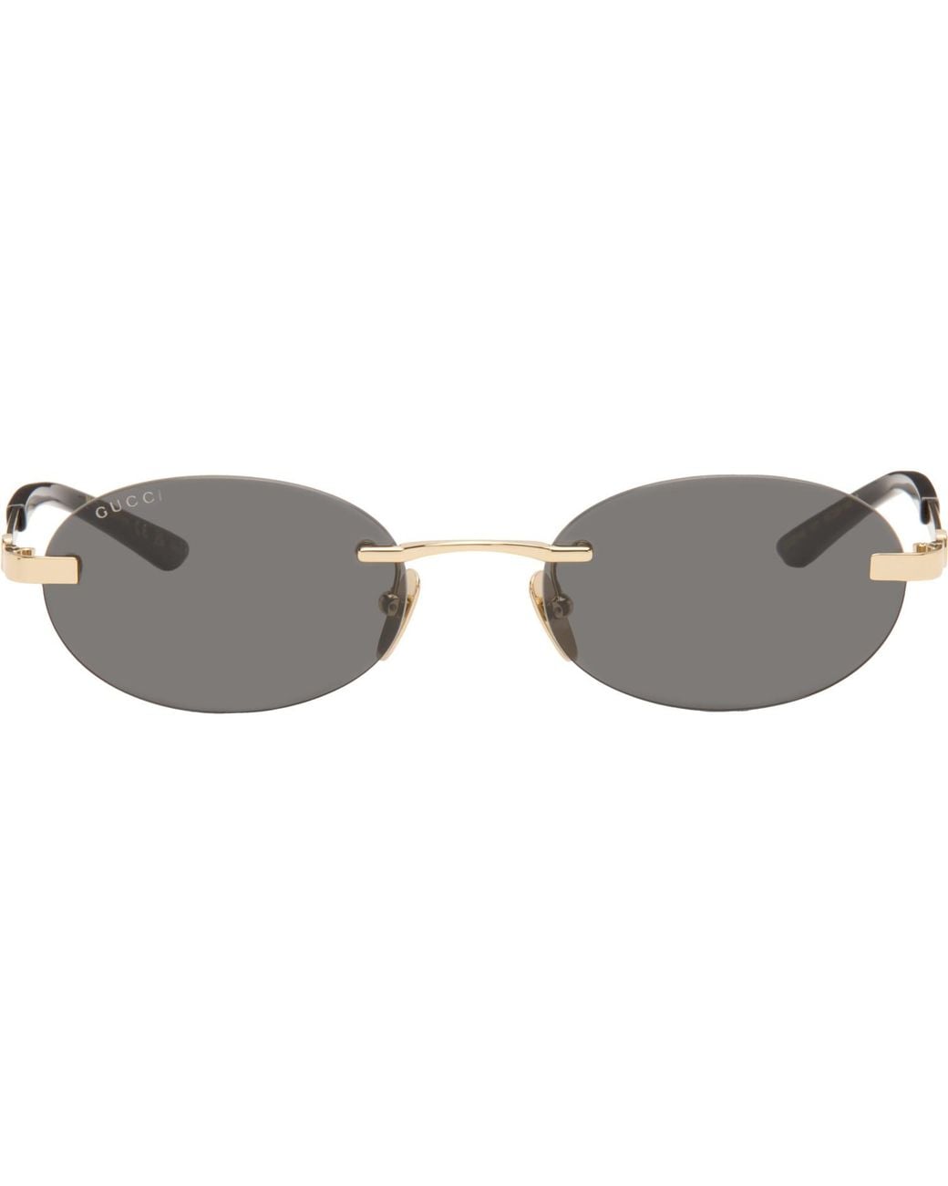 Gucci Gray Oval-Frame Sunglasses