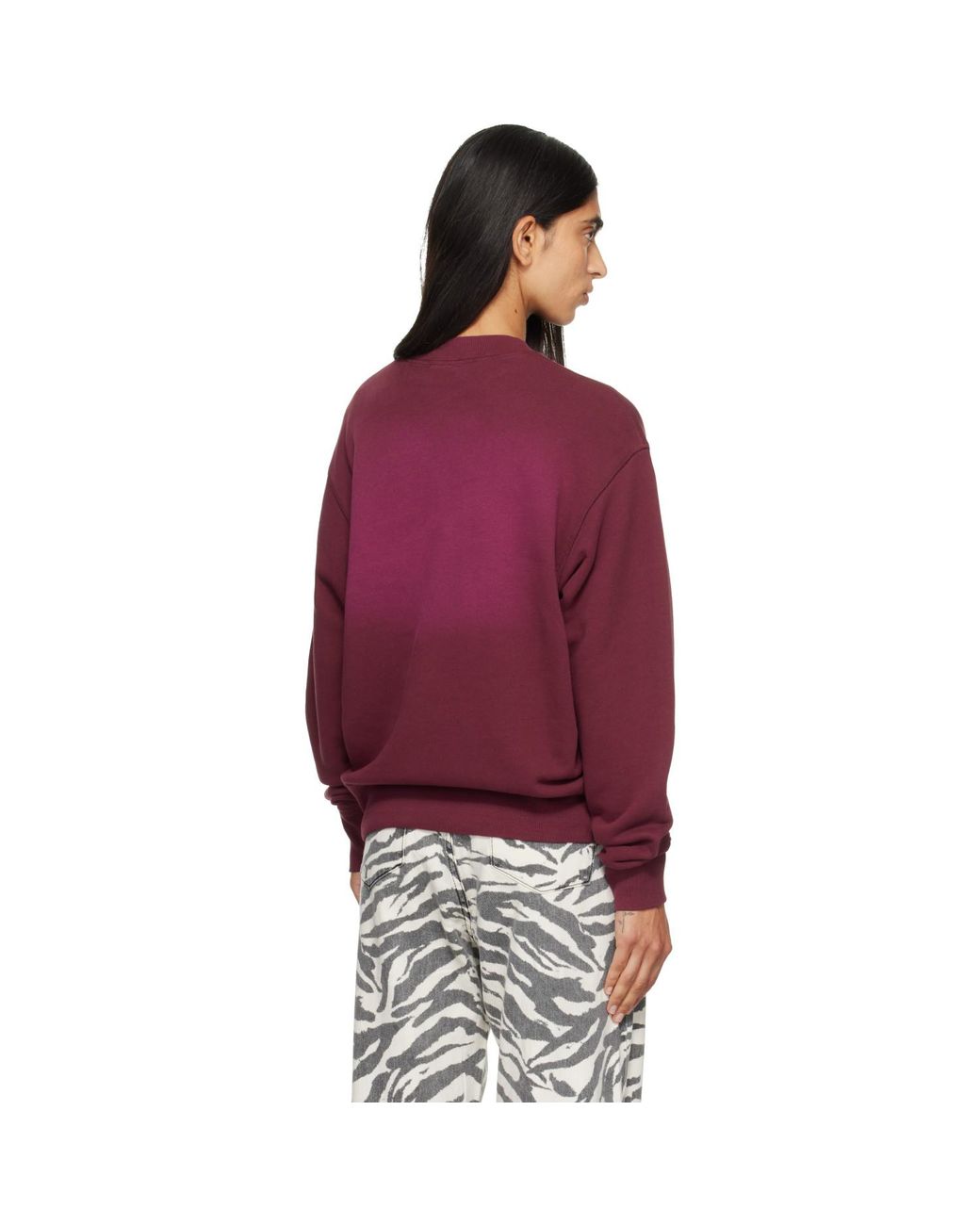 Rag & Bone Red Burgundy Rb University Vintage Terry Sweatshirt
