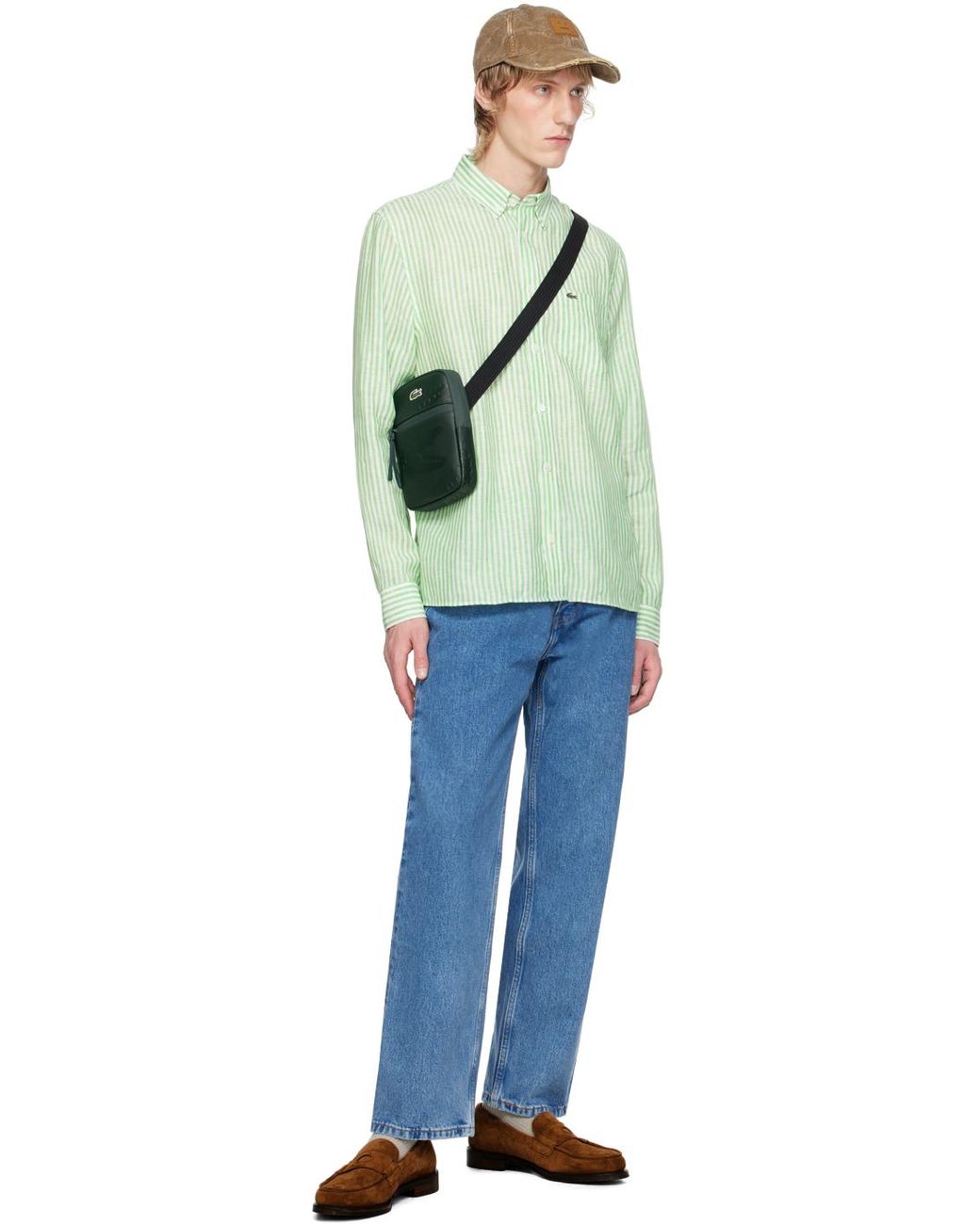 ショルダーバッグ Lacoste Men's Small LCST Slimline Petit Pique Satchel Men's Small LCST Slimline Petit Piqué Satchel - Bags - New