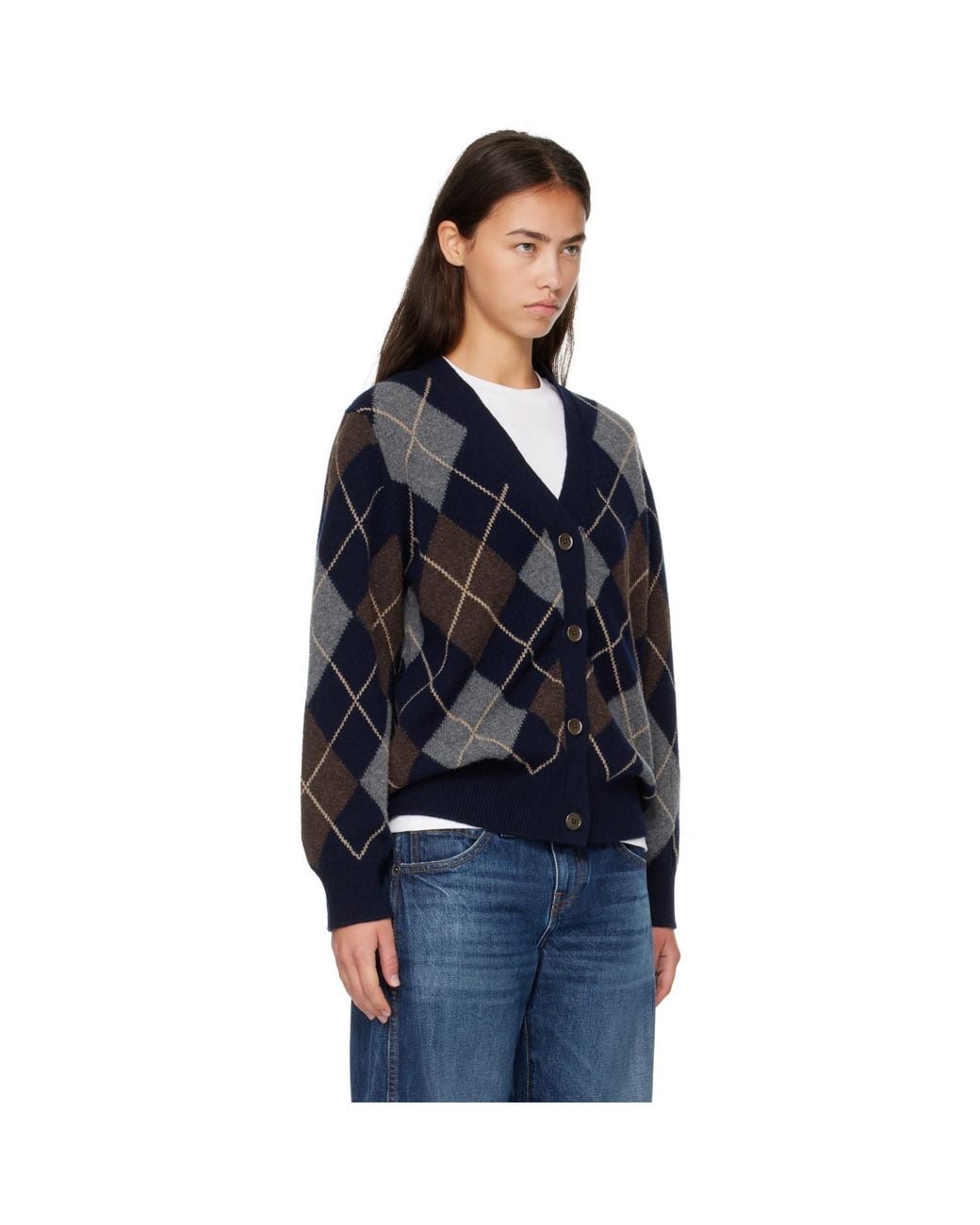 &Daughter Black Ava Argyle Cardigan