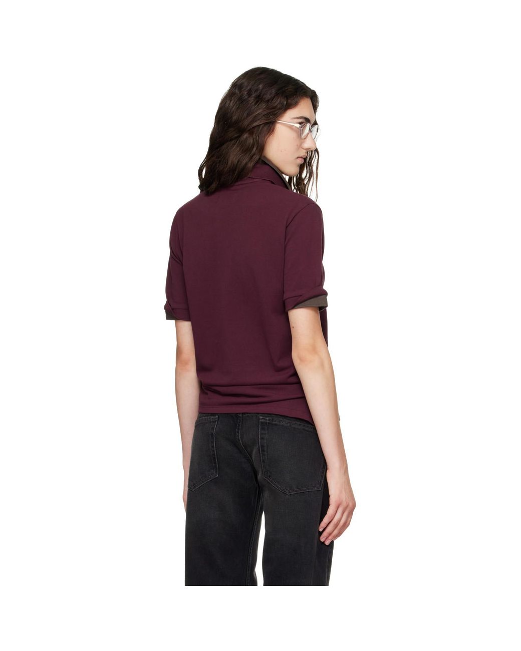 Raimundo Langlois Purple Burgundy Layered Polo