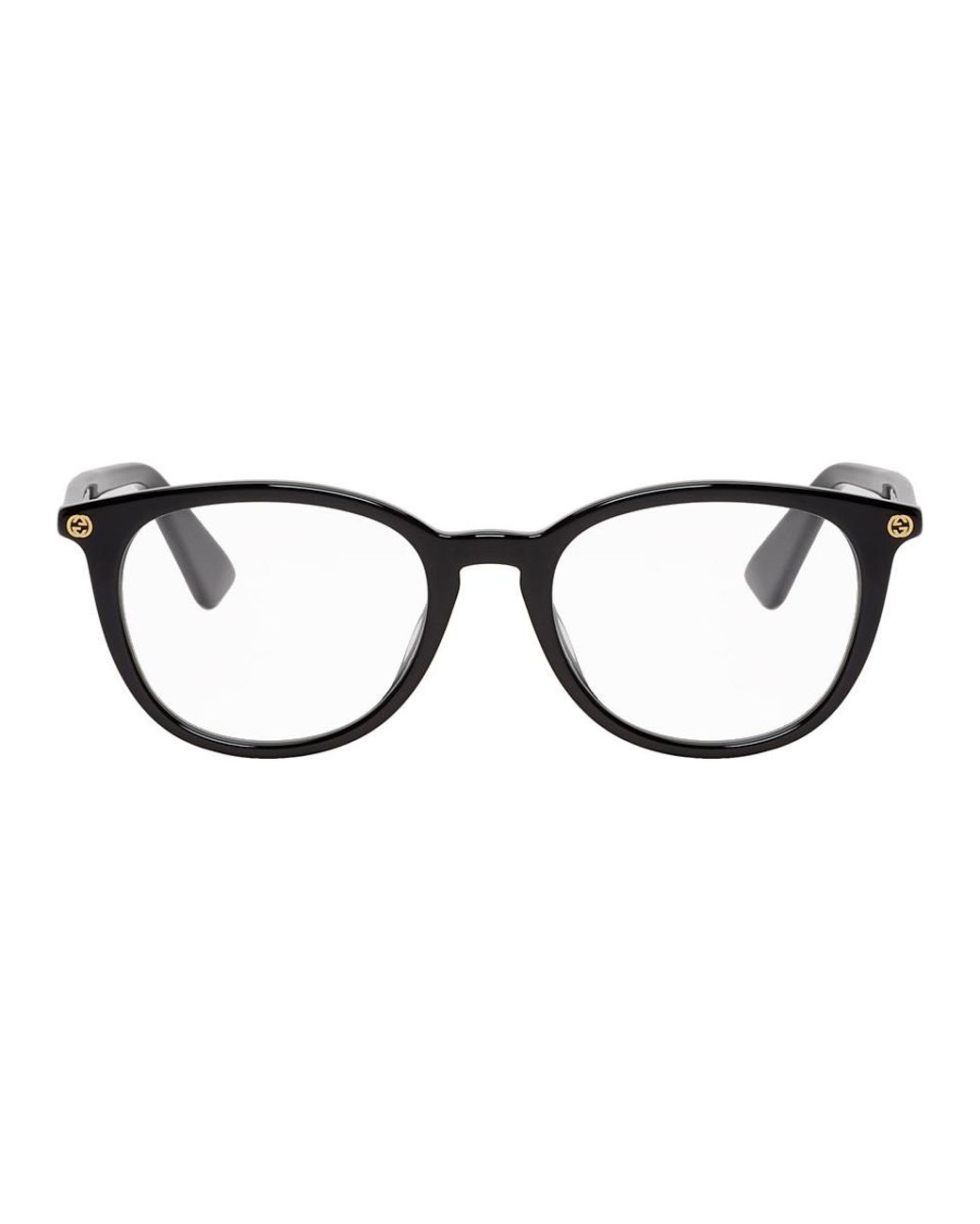 Gucci Black Oval Bee Glasses for Men | Lyst