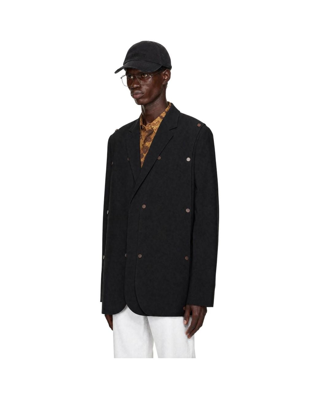 Y. Project Black Snap Panel Blazer for men