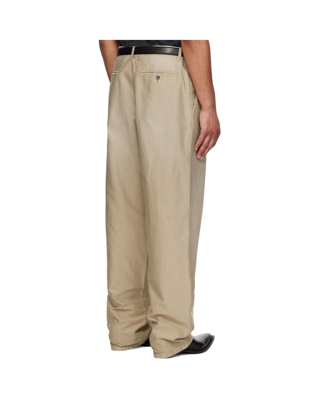 Maison Margiela Natural Unbrushed Moleskin Trousers for men