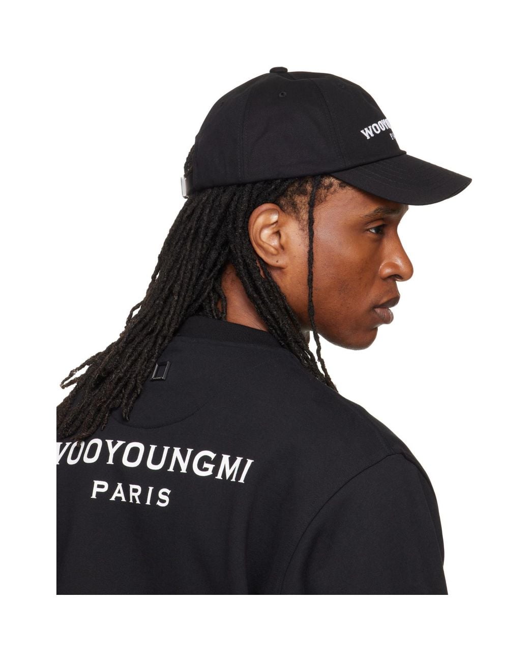 Wooyoungmi Black Embroidered Ball Cap for men
