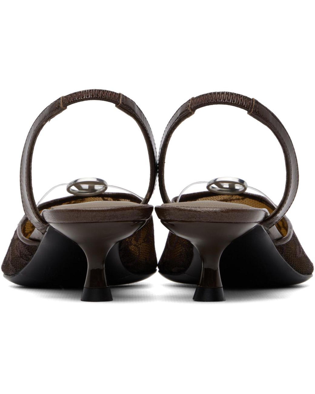 DIESEL Brown D-Ten&Half Slingback Heels