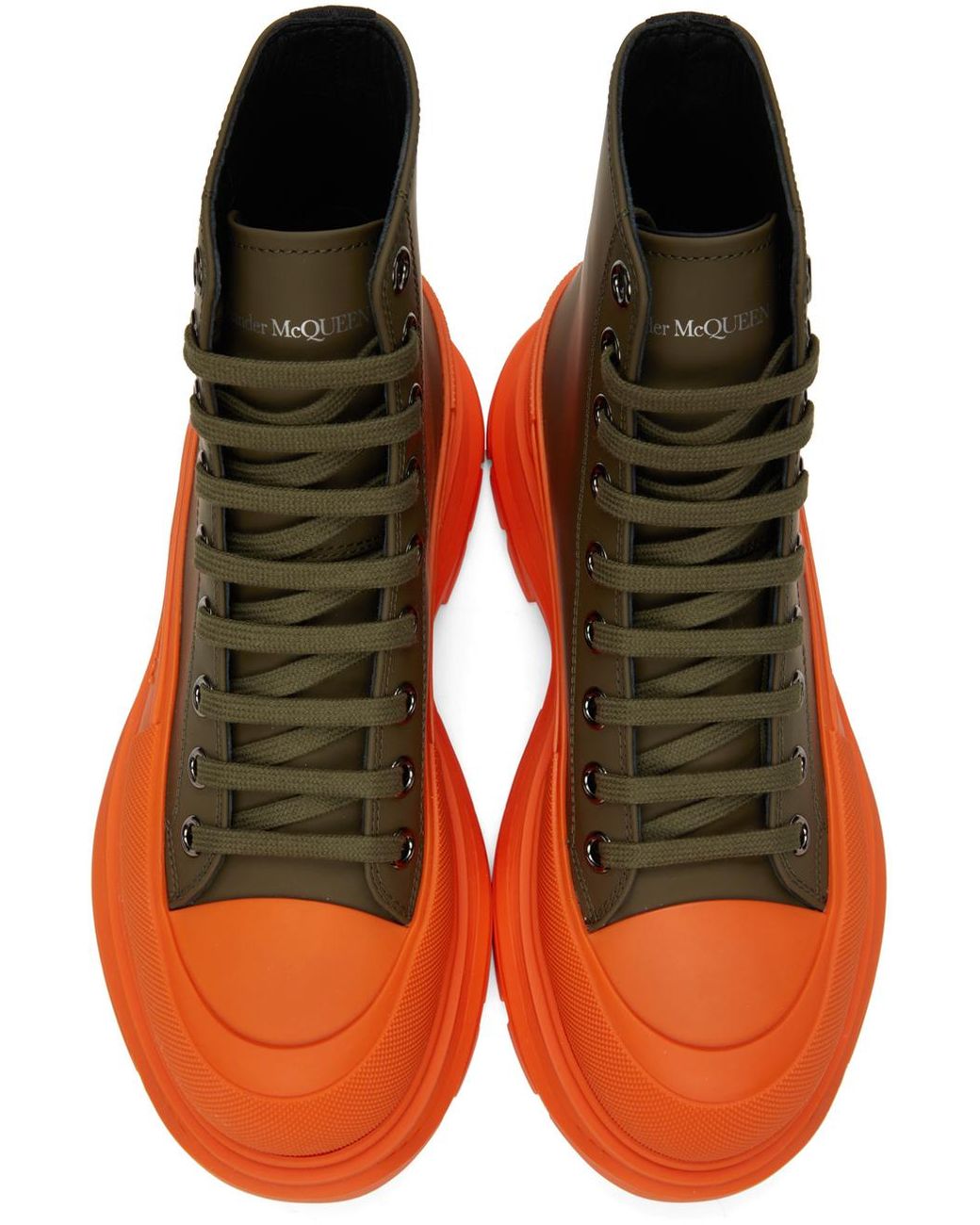 スニーカー ALEXANDER MCQUEEN Sea Green Leather Tread Slick Sneakers Alexander Mcqueen NEW ALEXANDER MC QUEEN SHOES 627225 THREAD