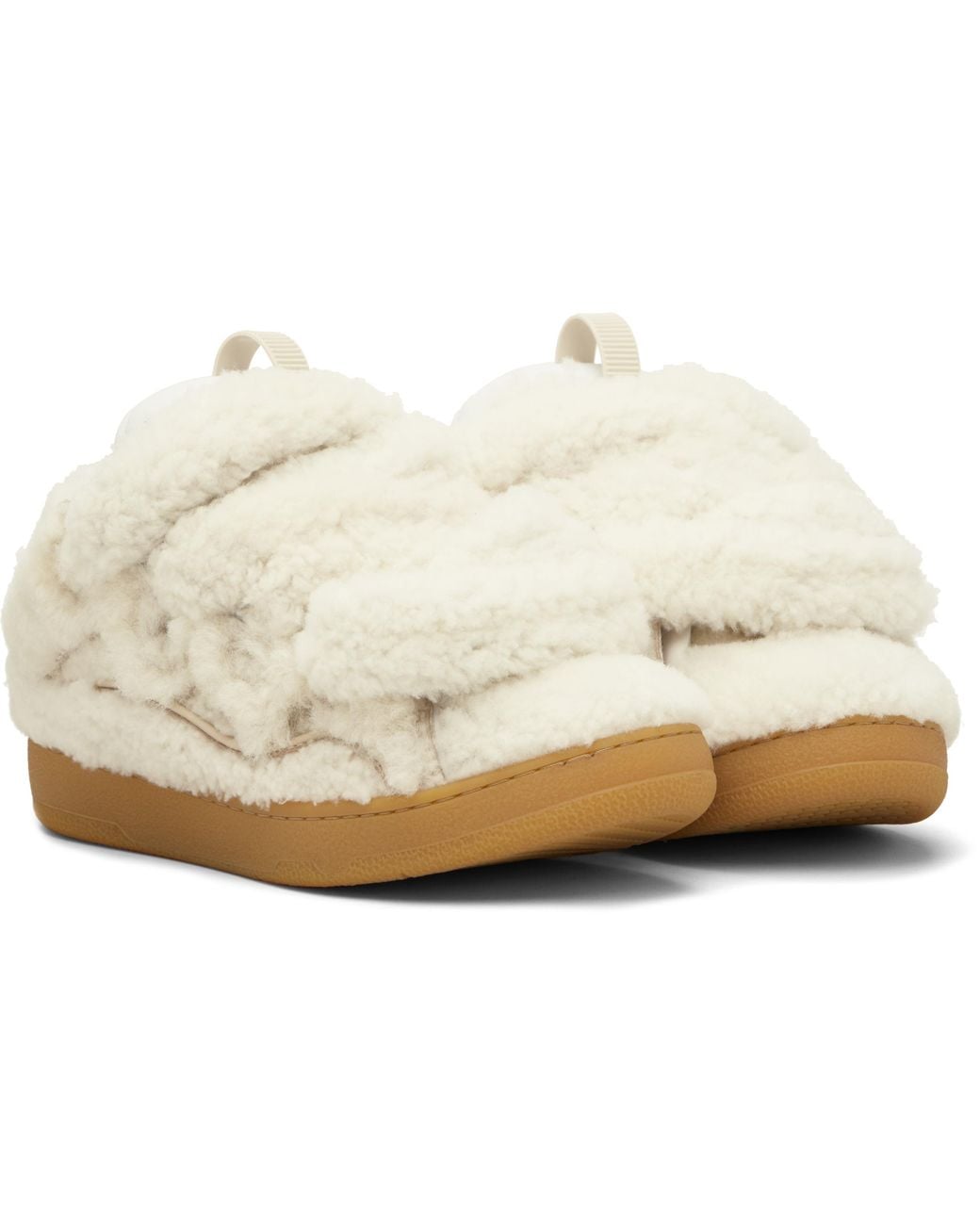 Lanvin Black Off- Curb Shearling Sneakers